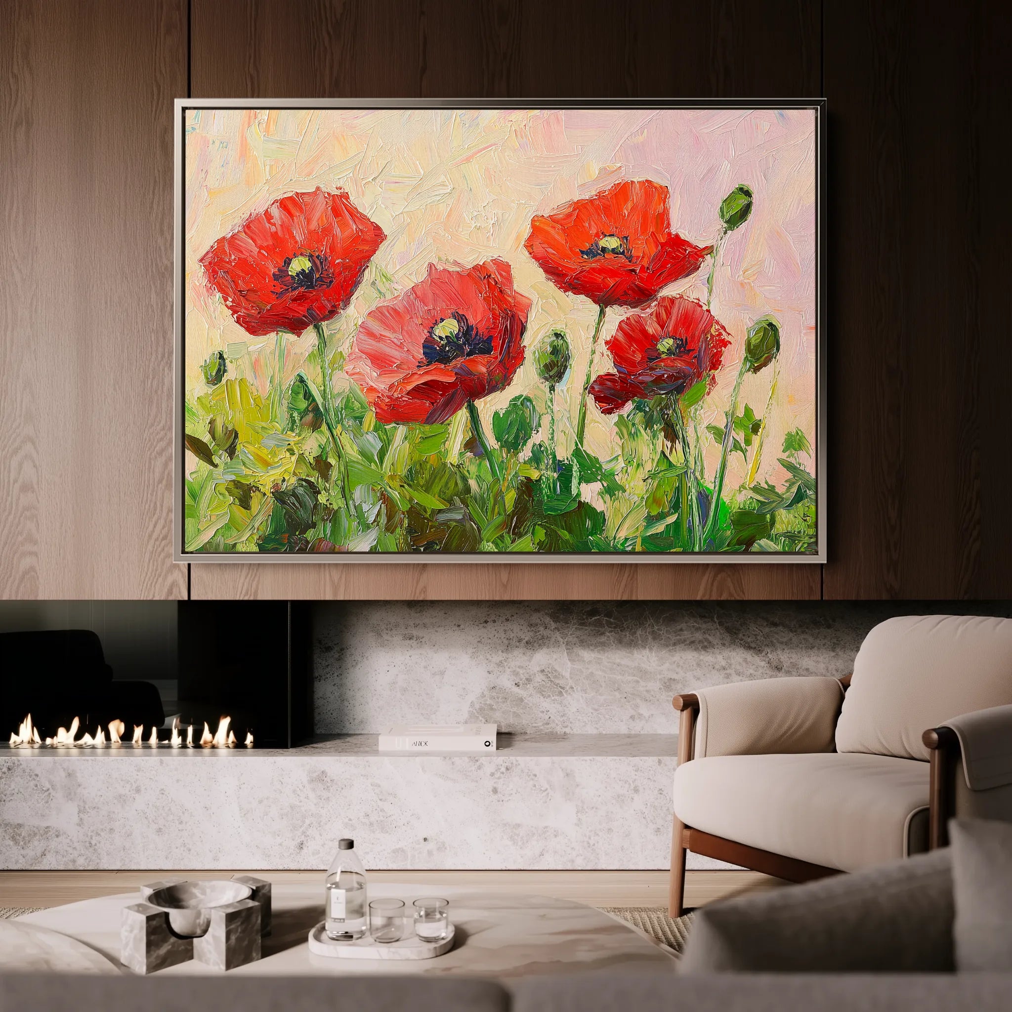 Floral 1179 Canvas Art 18" x 24" / 45 x 60 cm / Black