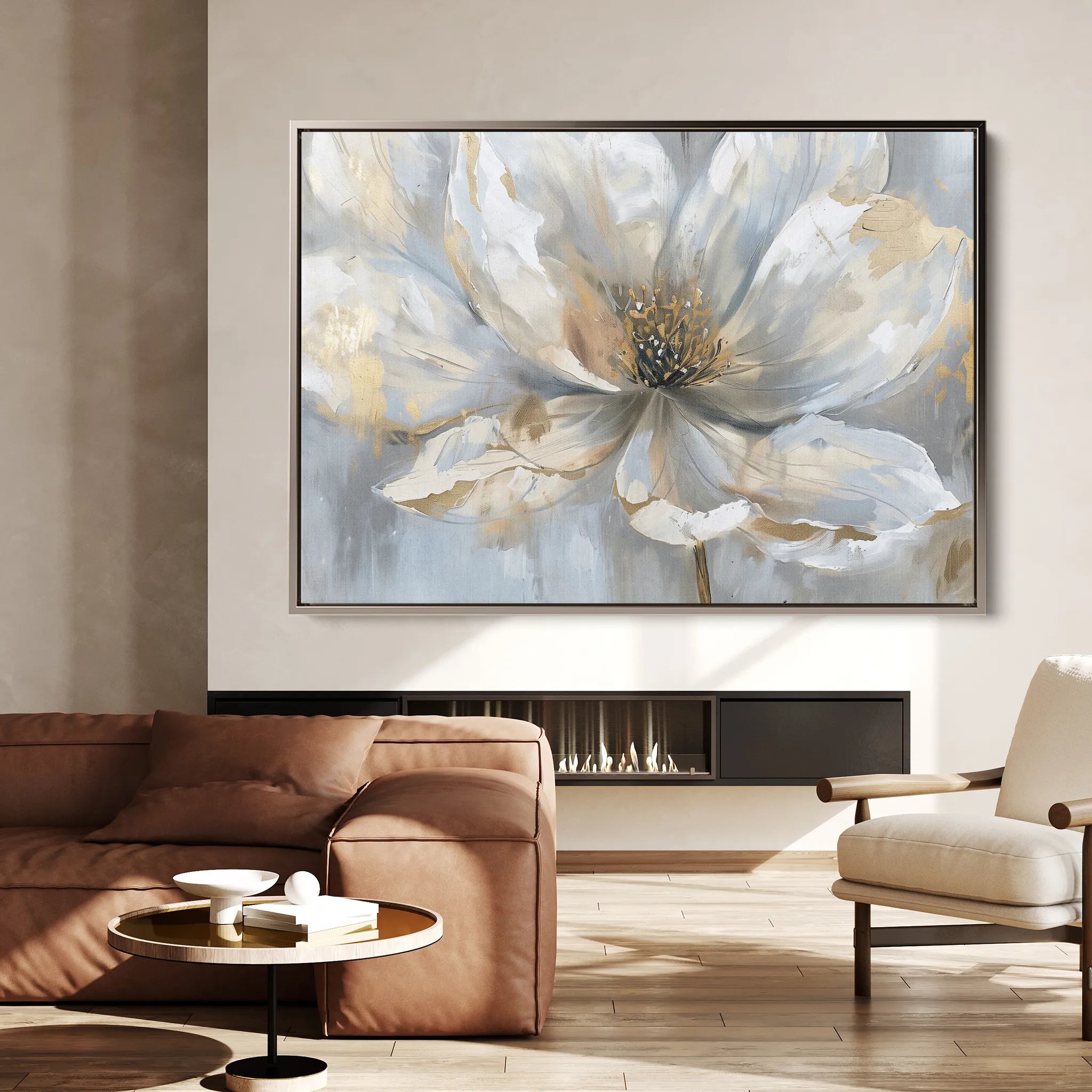 Floral 118 Canvas Art 18" x 24" / 45 x 60 cm / Black