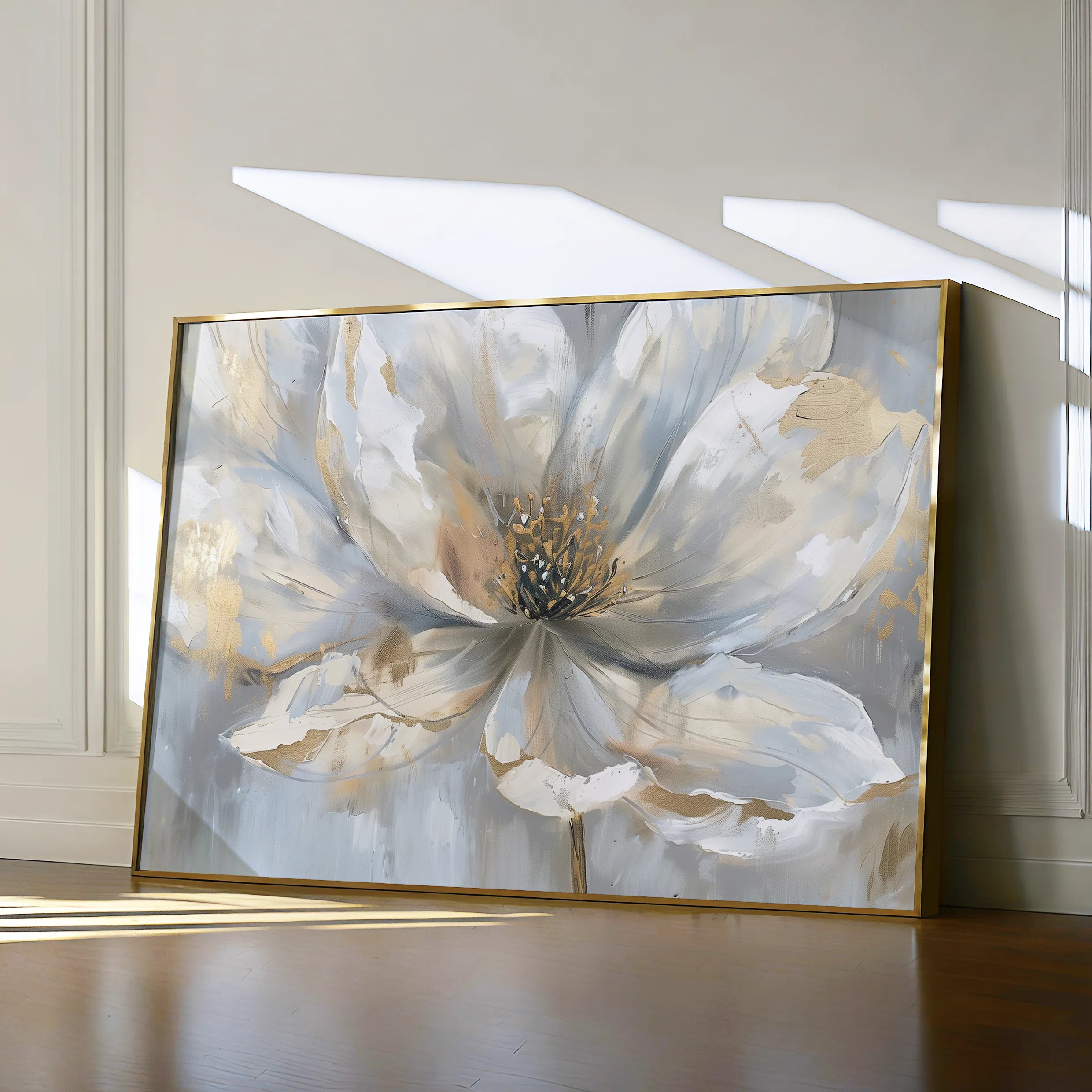 Floral 118 Canvas Art 18" x 24" / 45 x 60 cm / Black