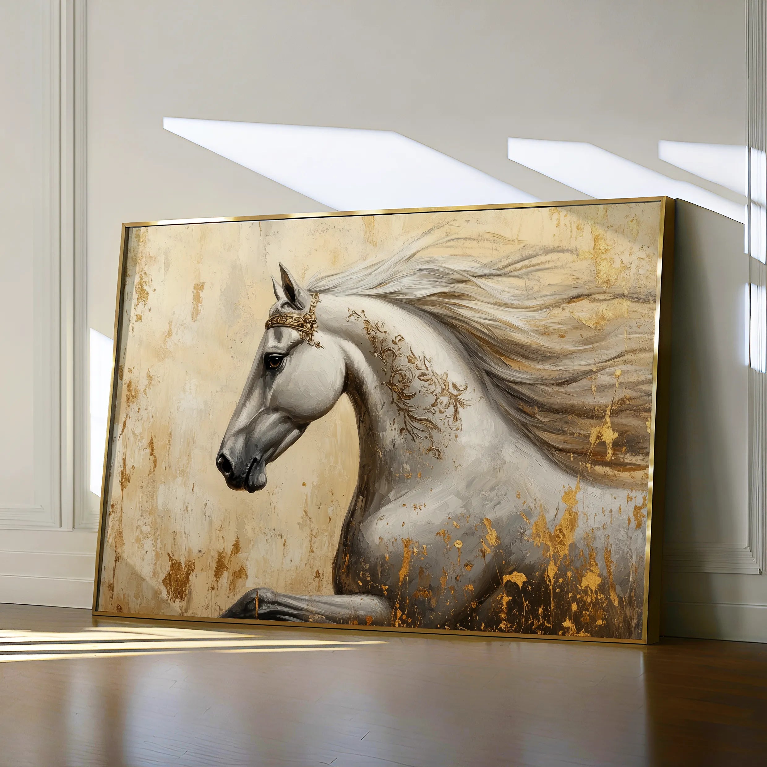 Horses 118 Canvas Art 18" x 24" / 45 x 60 cm / Black