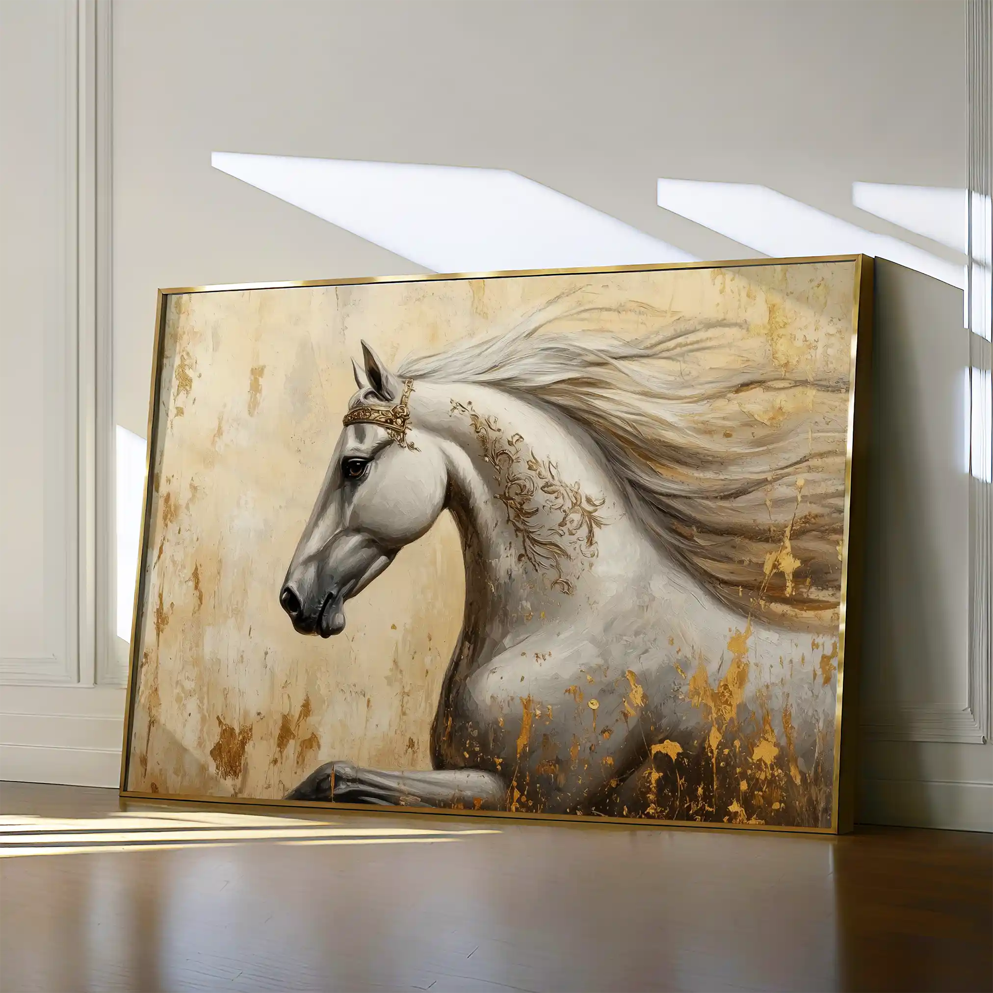 Horses 118 Canvas Art 60 x 40 cm / Black