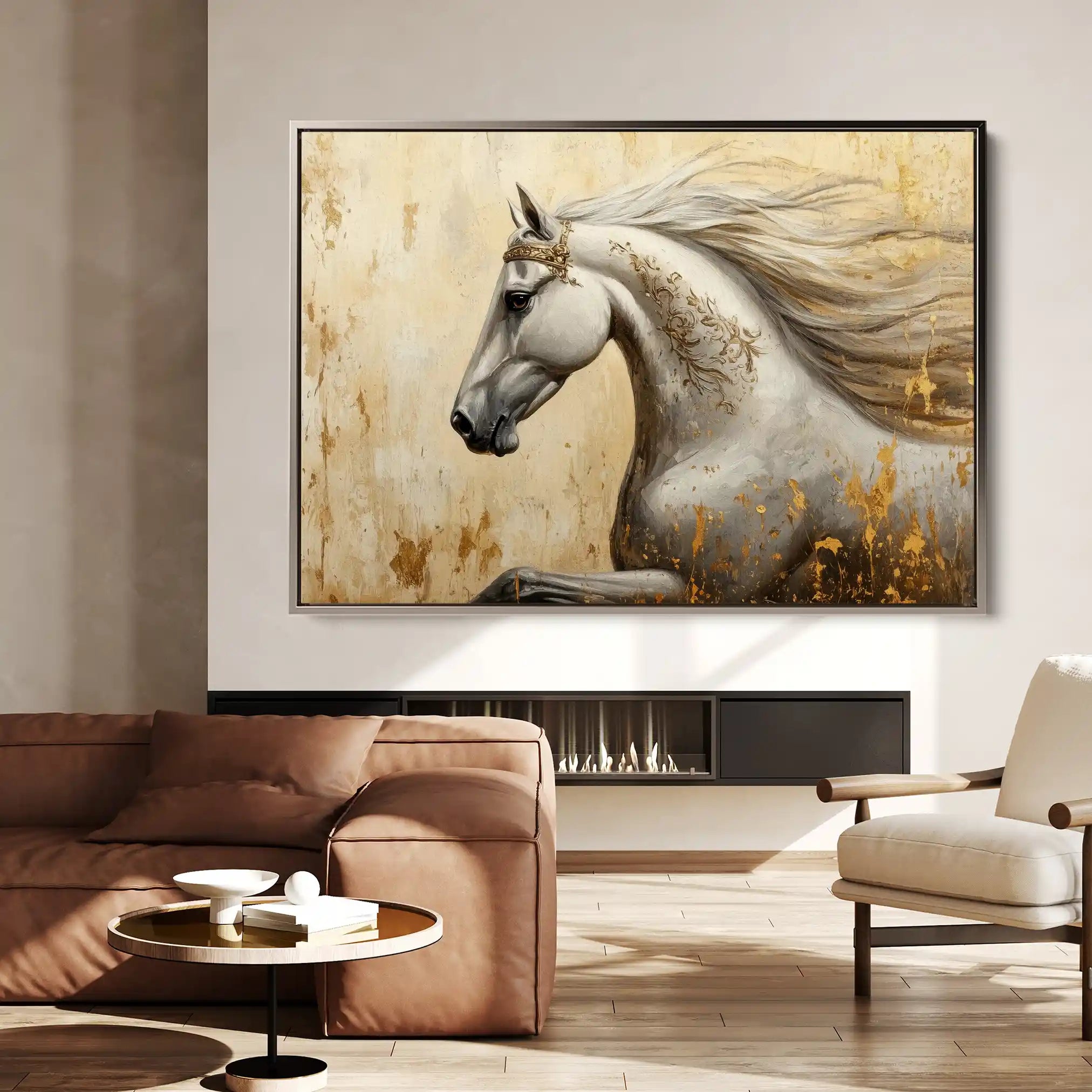 Horses 118 Canvas Art 60 x 40 cm / Black