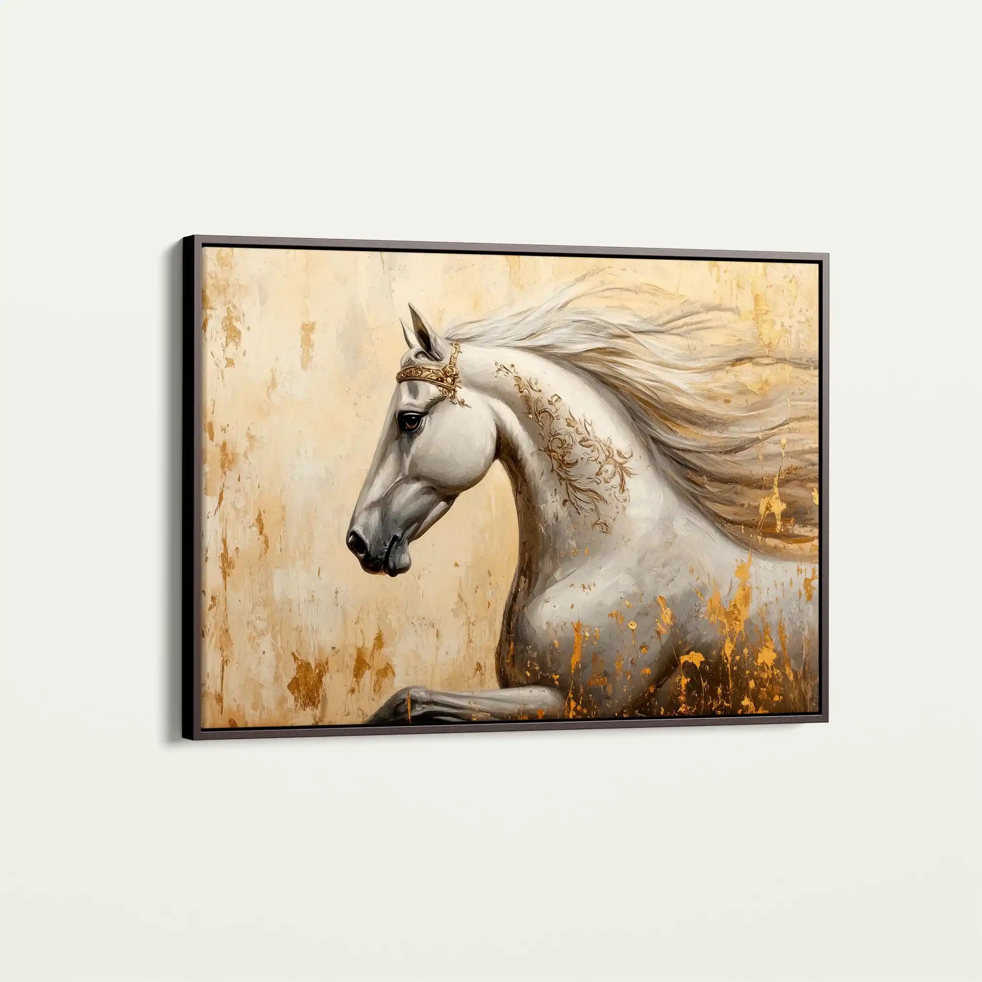 Horses 118 Canvas Art 60 x 40 cm / Black