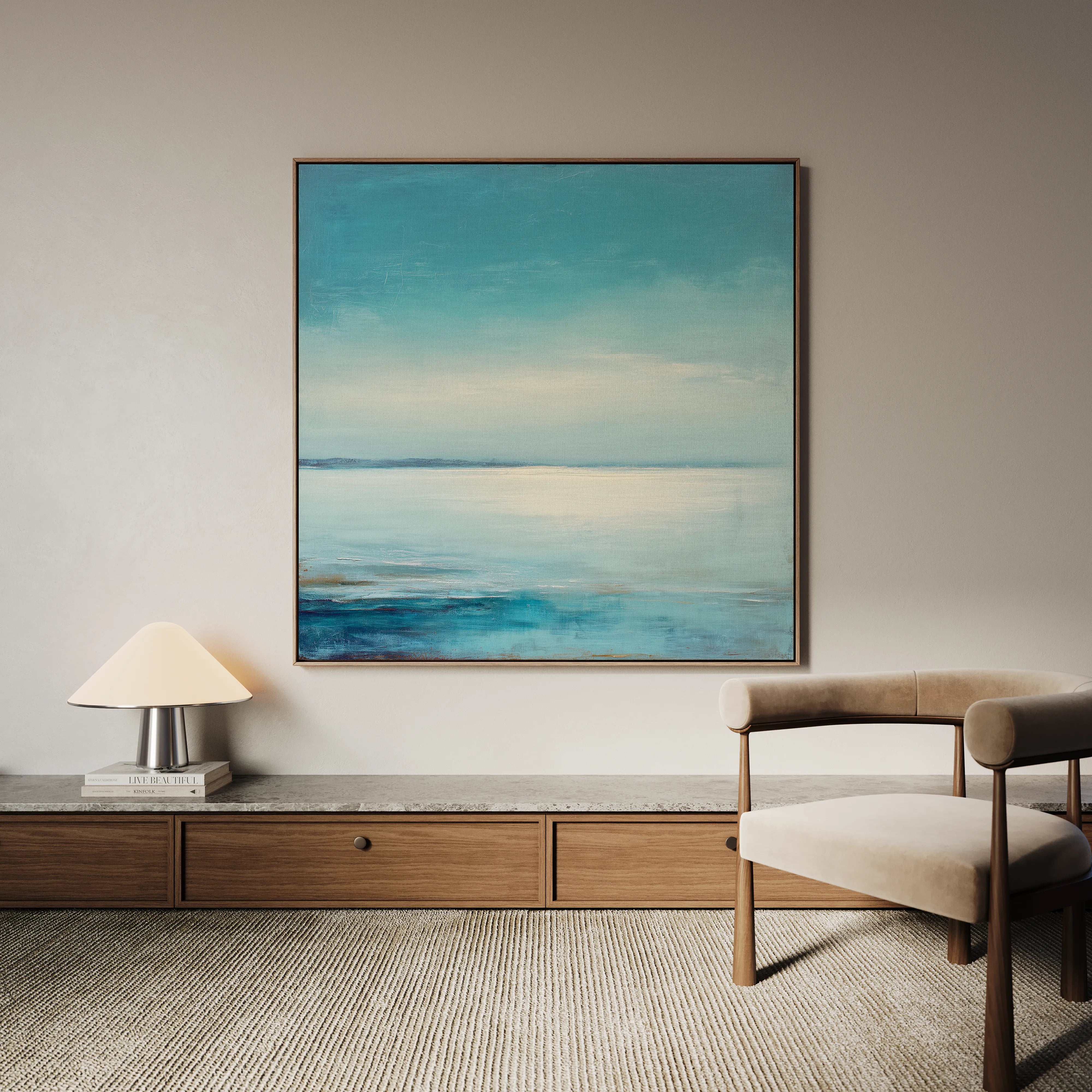 Abstract 1180 Canvas Art 16" x 16" / 40 x 40 cm / Black