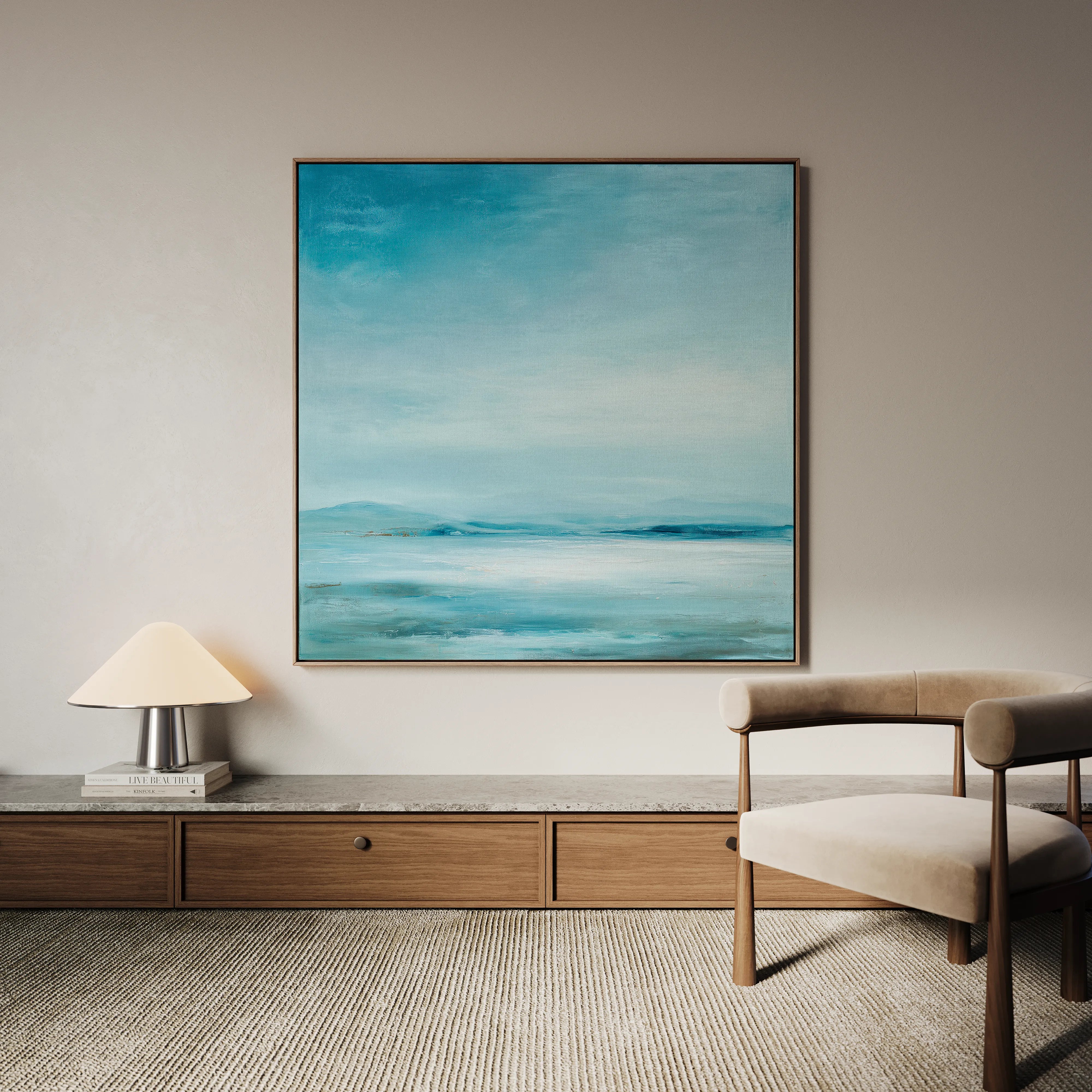 Abstract 1181 Canvas Art 16" x 16" / 40 x 40 cm / Black