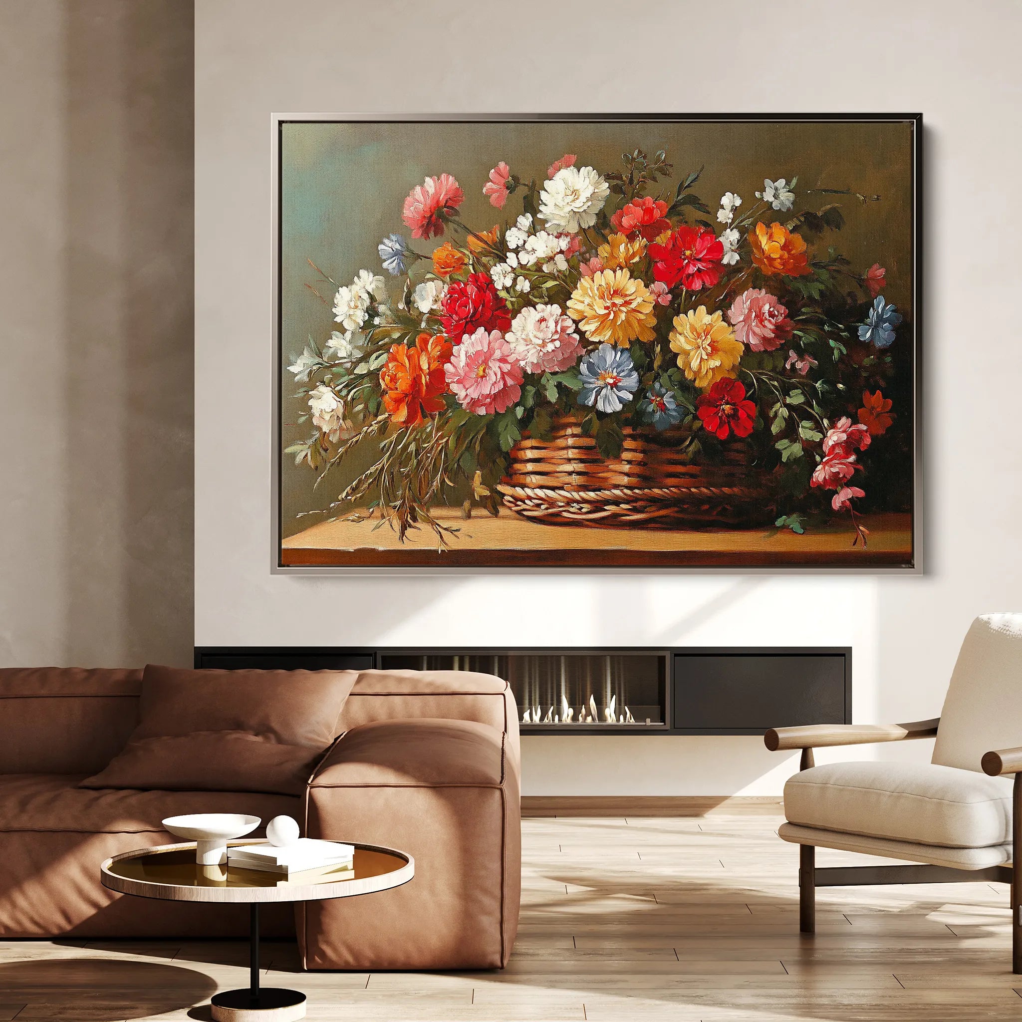 Floral 1182 Canvas Art 18" x 24" / 45 x 60 cm / Black
