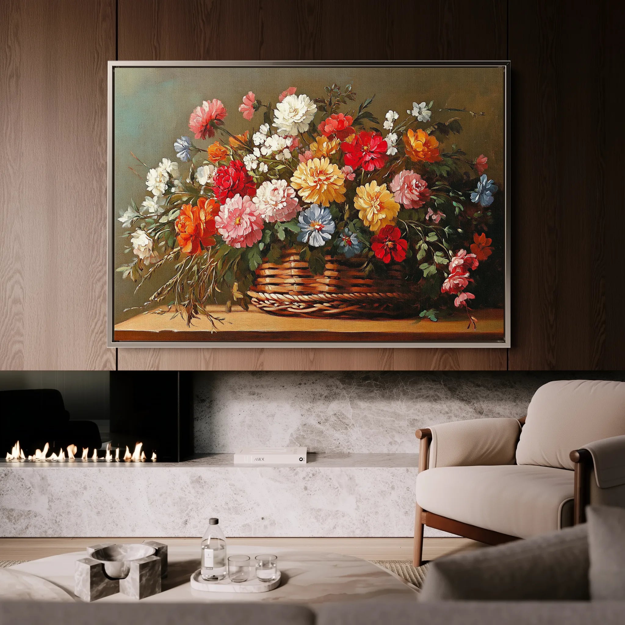 Floral 1182 Canvas Art 18" x 24" / 45 x 60 cm / Black