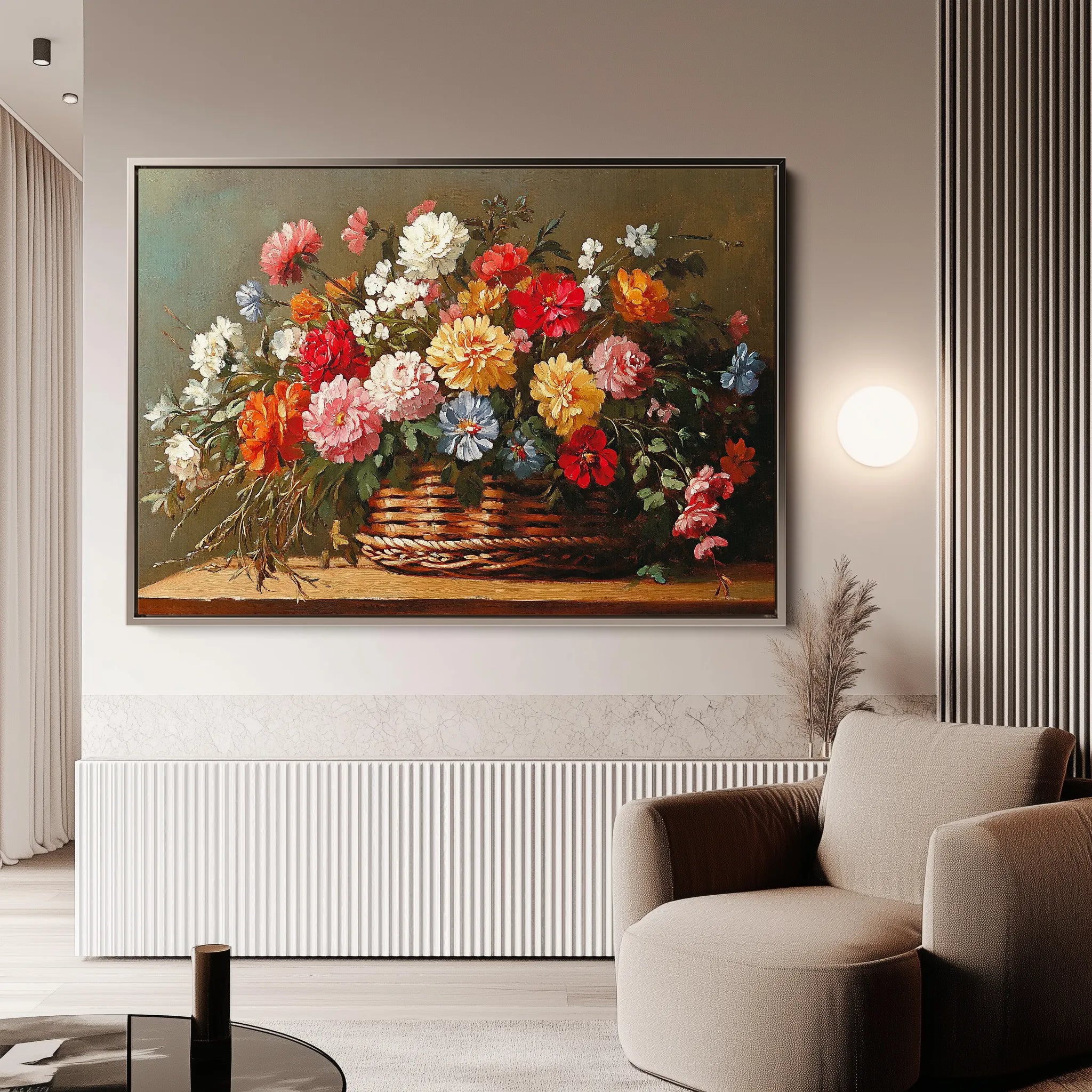 Floral 1182 Canvas Art 18" x 24" / 45 x 60 cm / Black