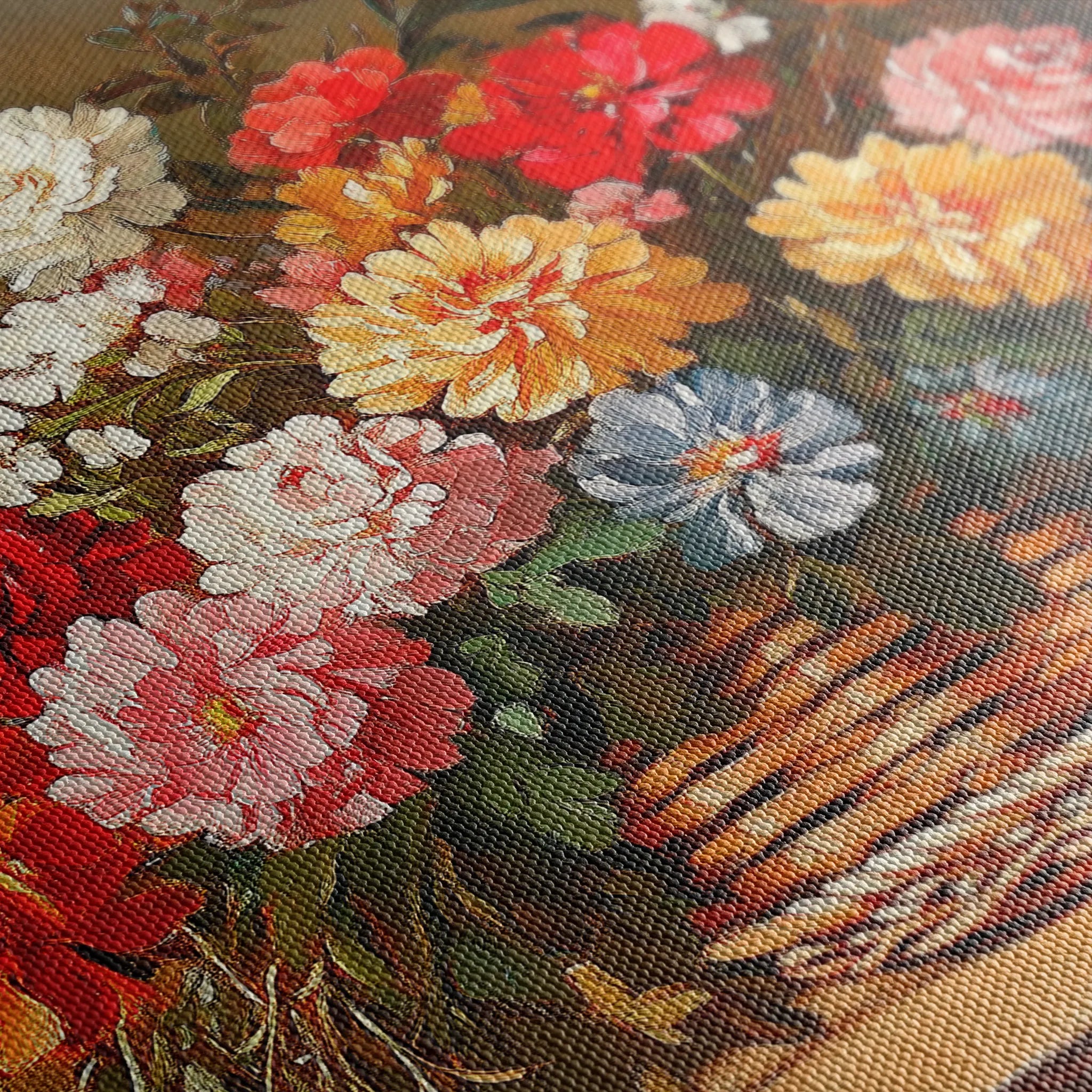 Floral 1182 Canvas Art 18" x 24" / 45 x 60 cm / Black