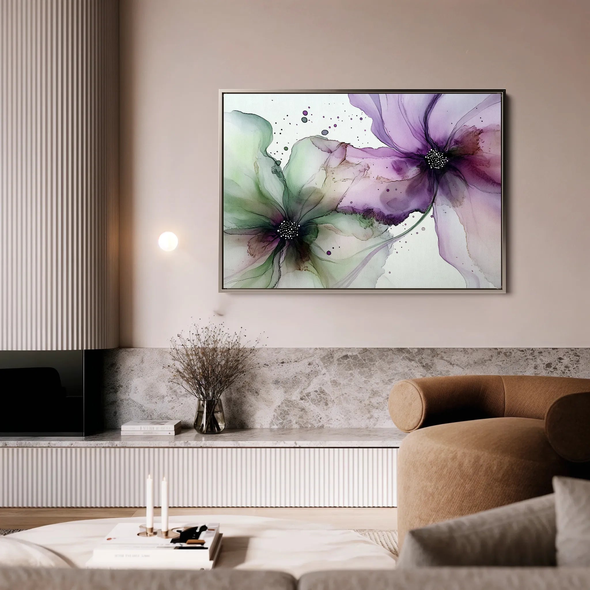 Floral 1183 Canvas Art 18" x 24" / 45 x 60 cm / Black