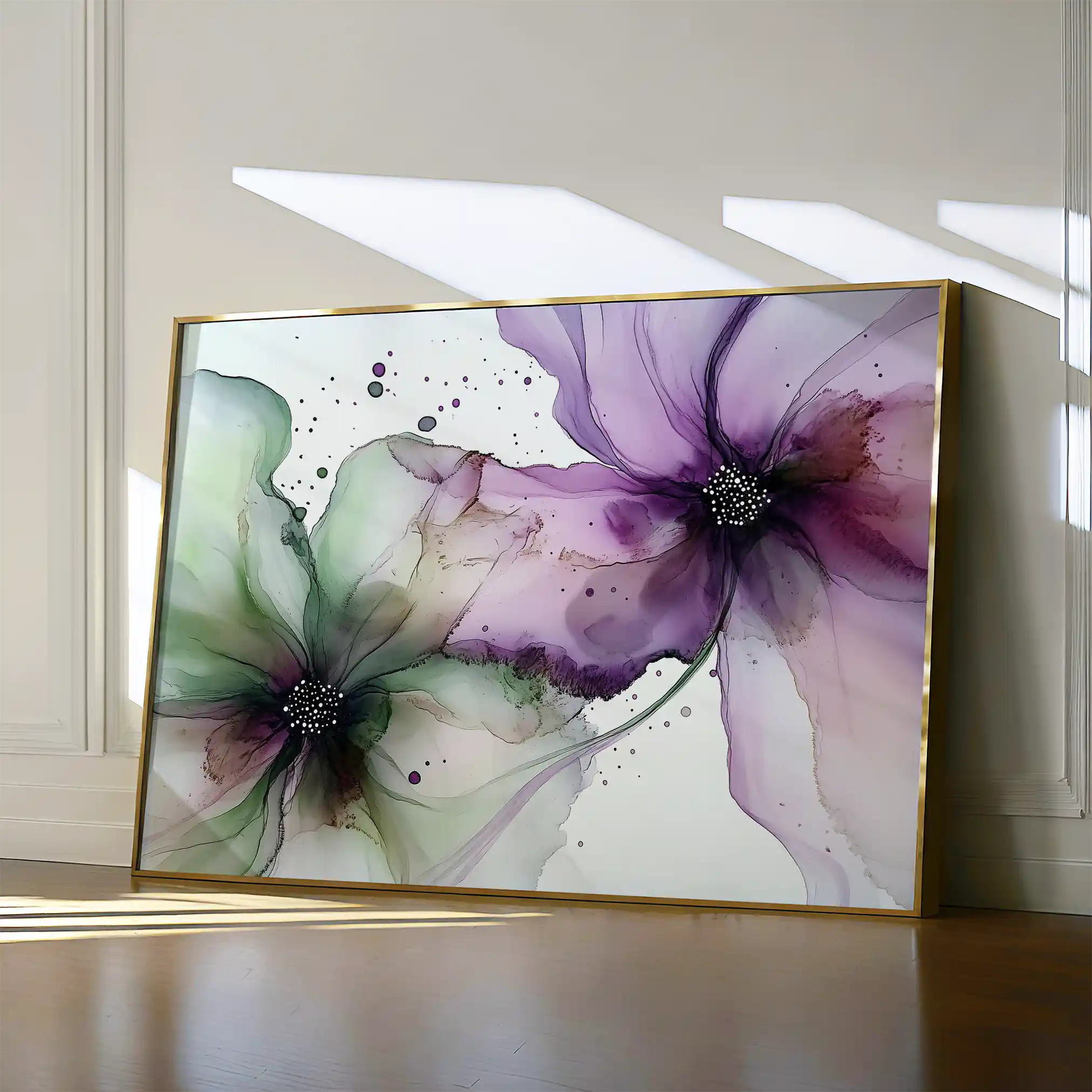 Floral 1183 Canvas Art 60 x 40 cm / Black
