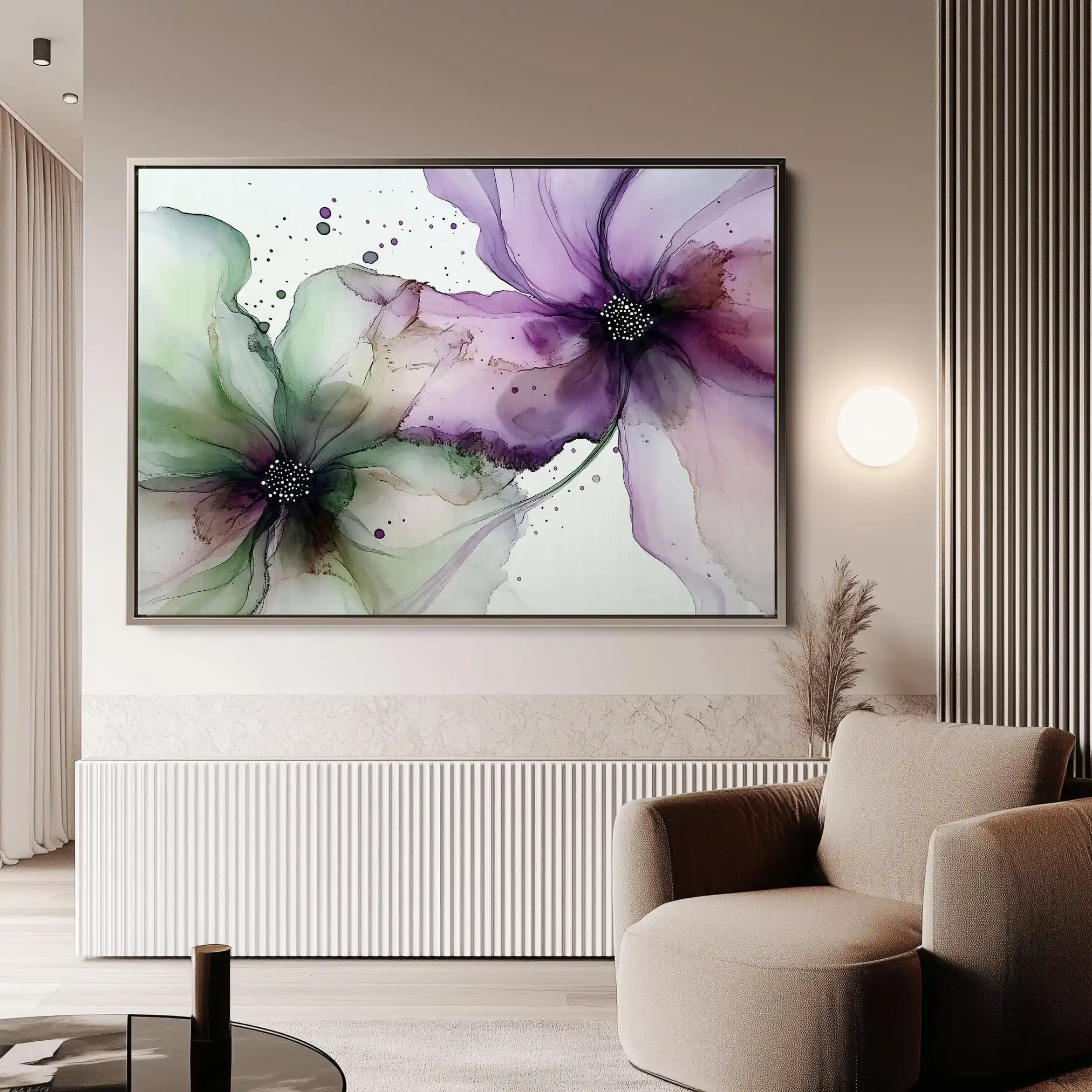 Floral 1183 Canvas Art 60 x 40 cm / Black