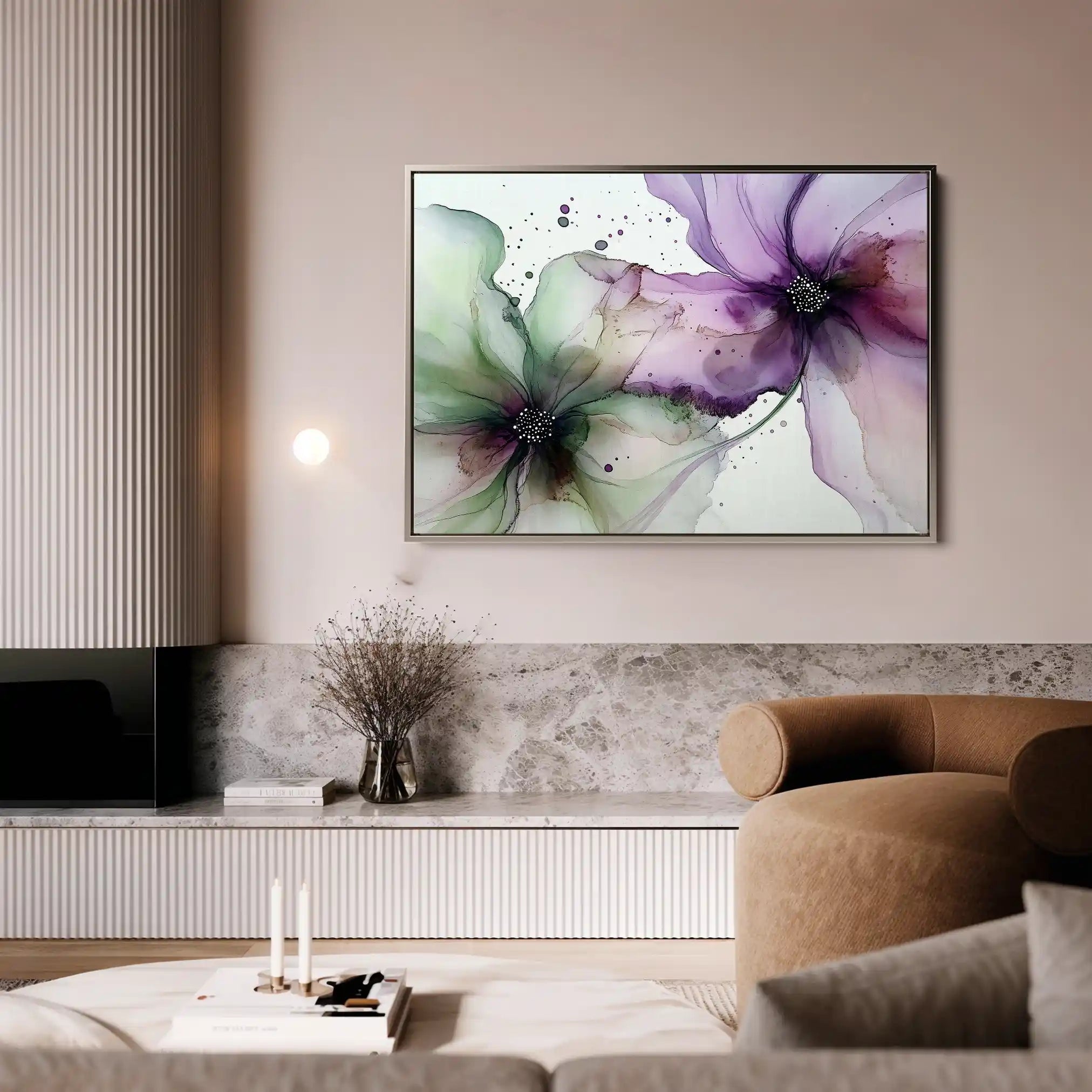 Floral 1183 Canvas Art 60 x 40 cm / Black
