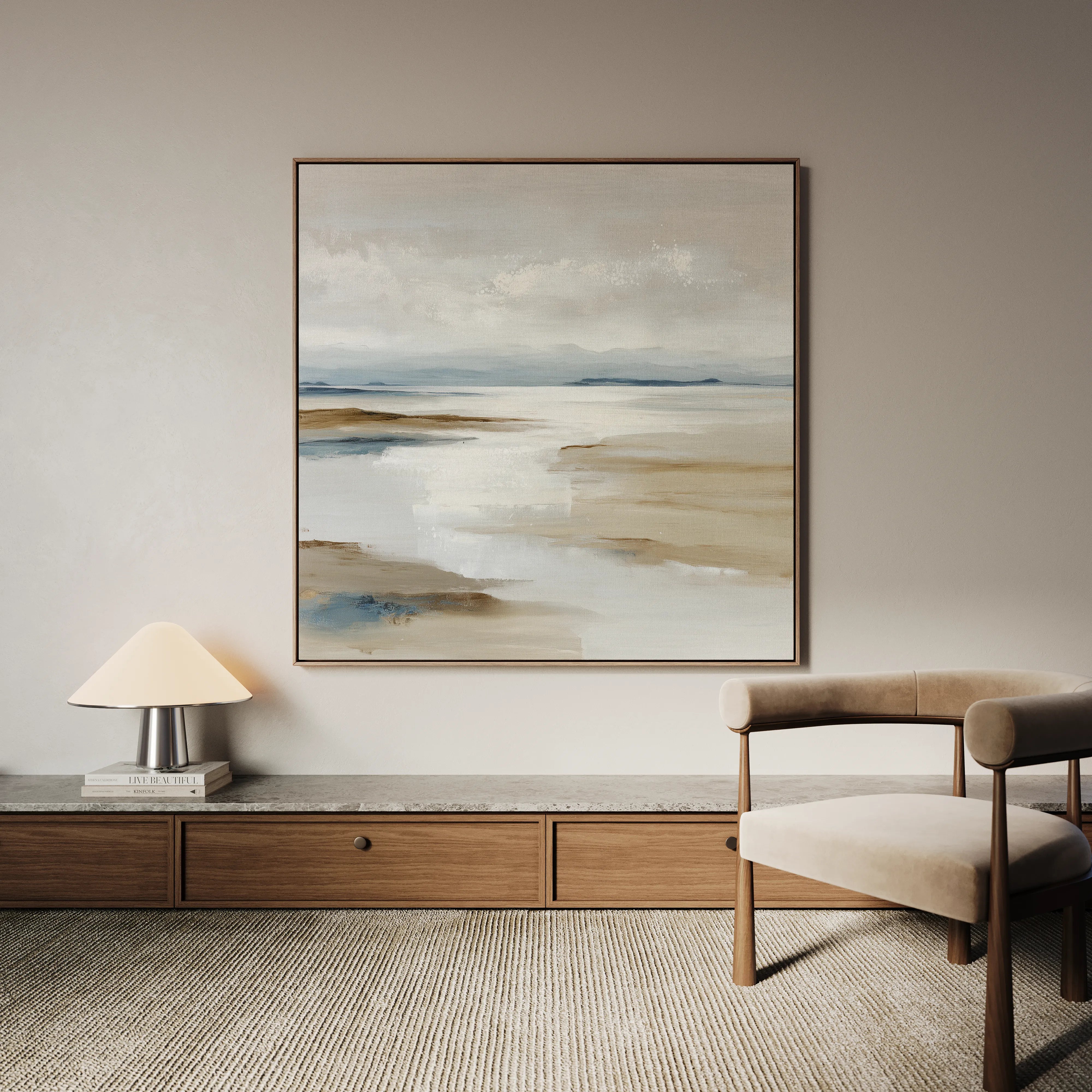 Abstract 1184 Canvas Art 16" x 16" / 40 x 40 cm / Black