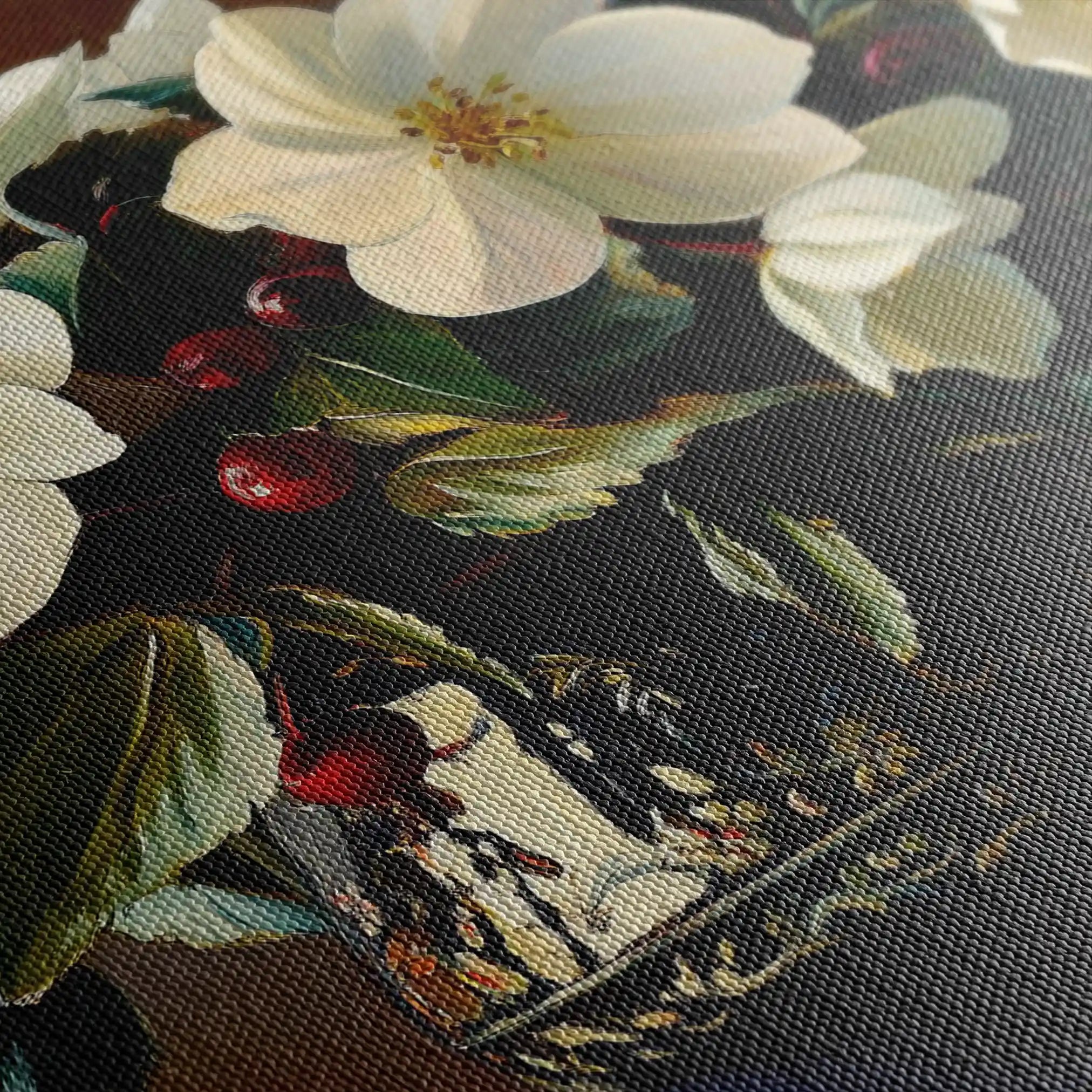 Floral 1184 Canvas Art 18" x 24" / 45 x 60 cm / Black