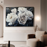 Floral 1185 Canvas Art 18" x 24" / 45 x 60 cm / Black