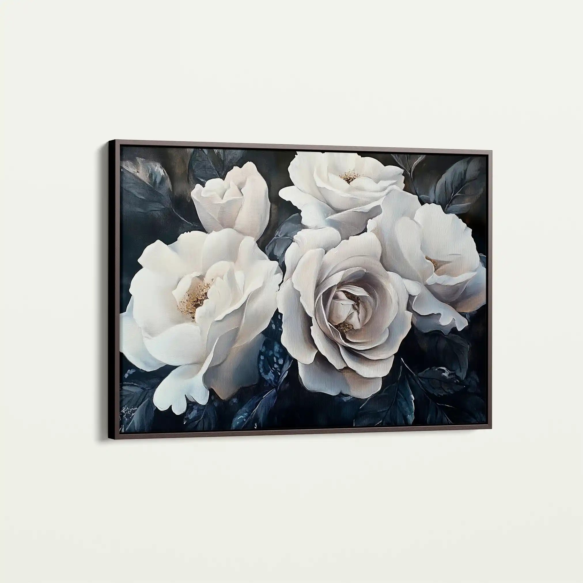 Floral 1185 Canvas Art 18" x 24" / 45 x 60 cm / Black