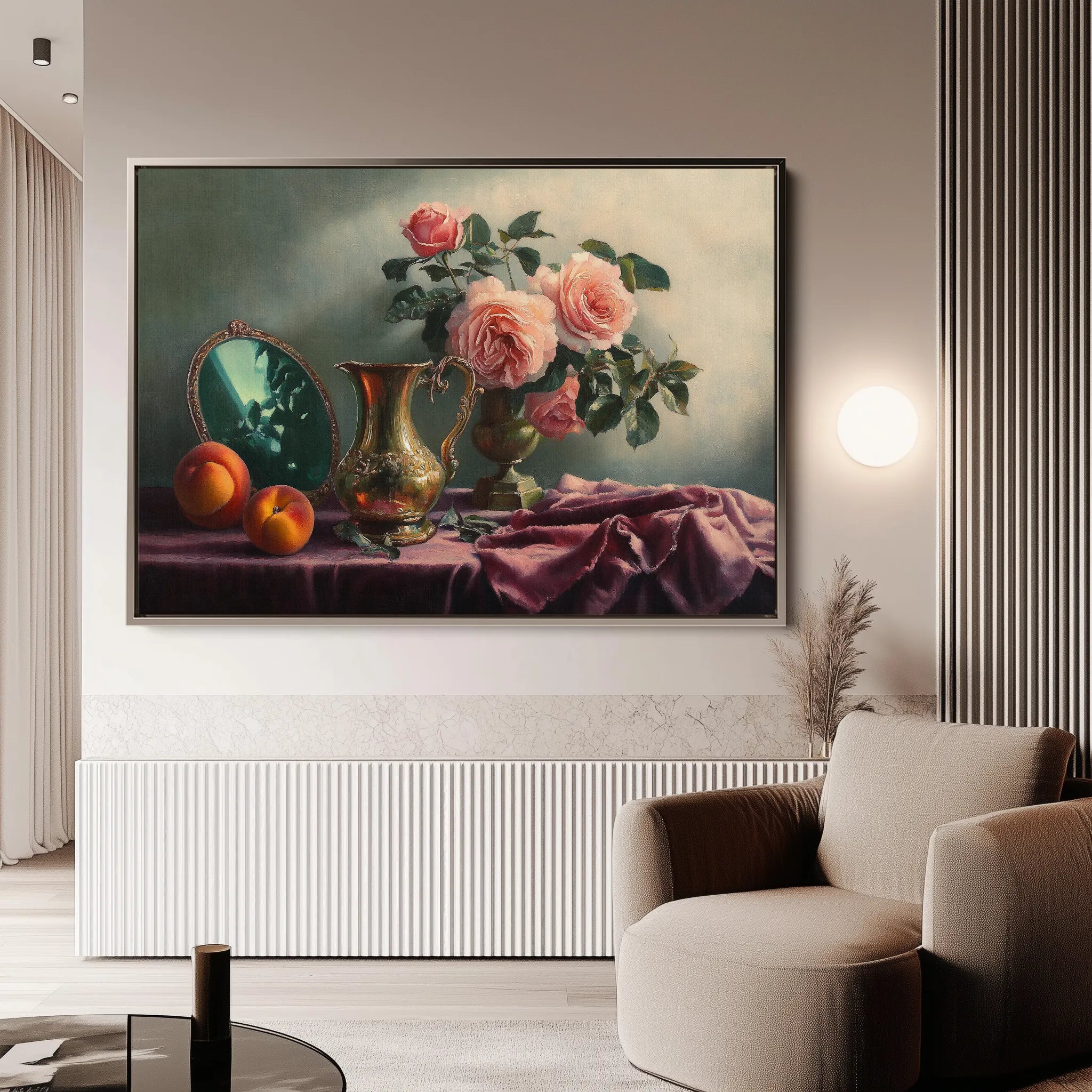 Floral 1186 Canvas Art 18" x 24" / 45 x 60 cm / Black