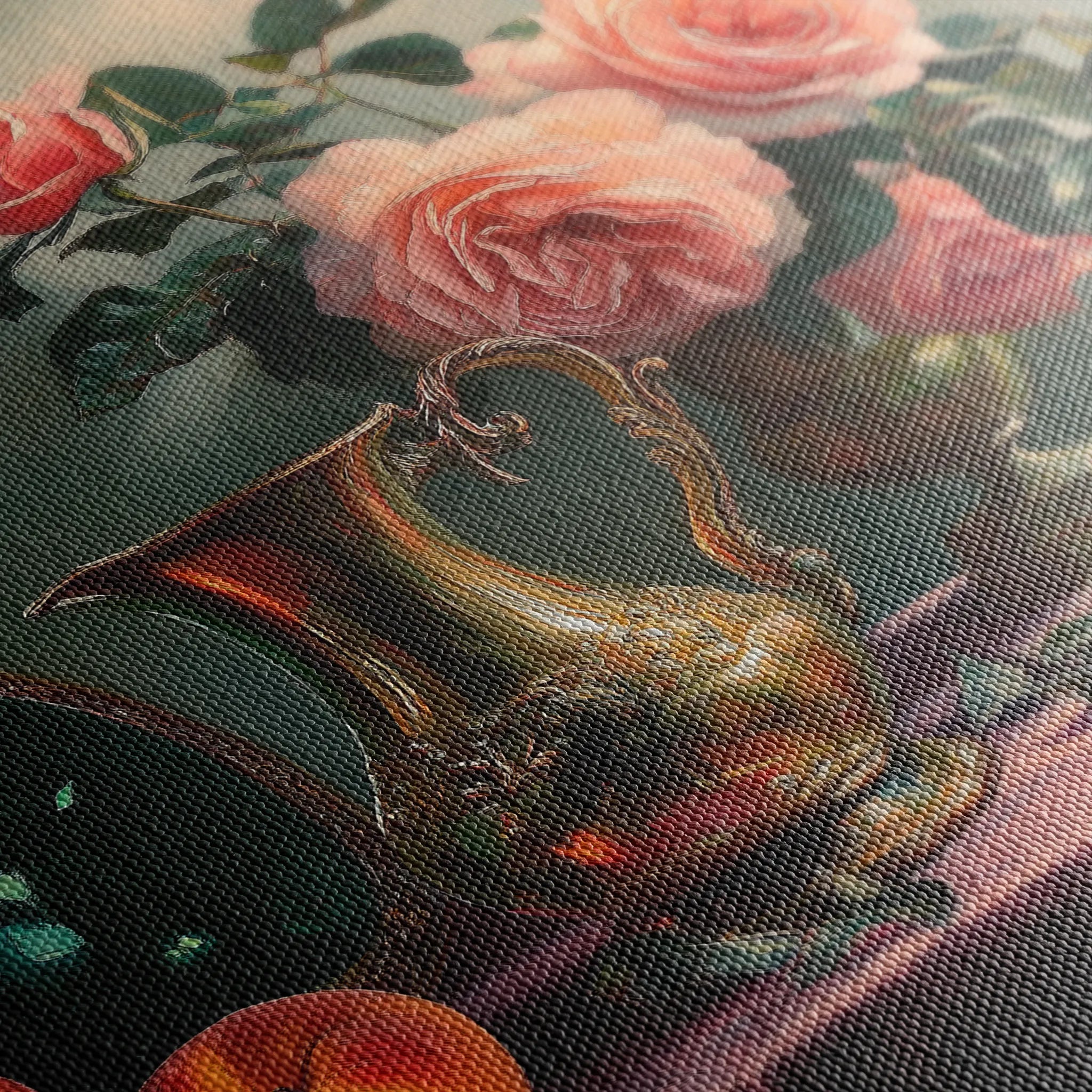 Floral 1186 Canvas Art 18" x 24" / 45 x 60 cm / Black