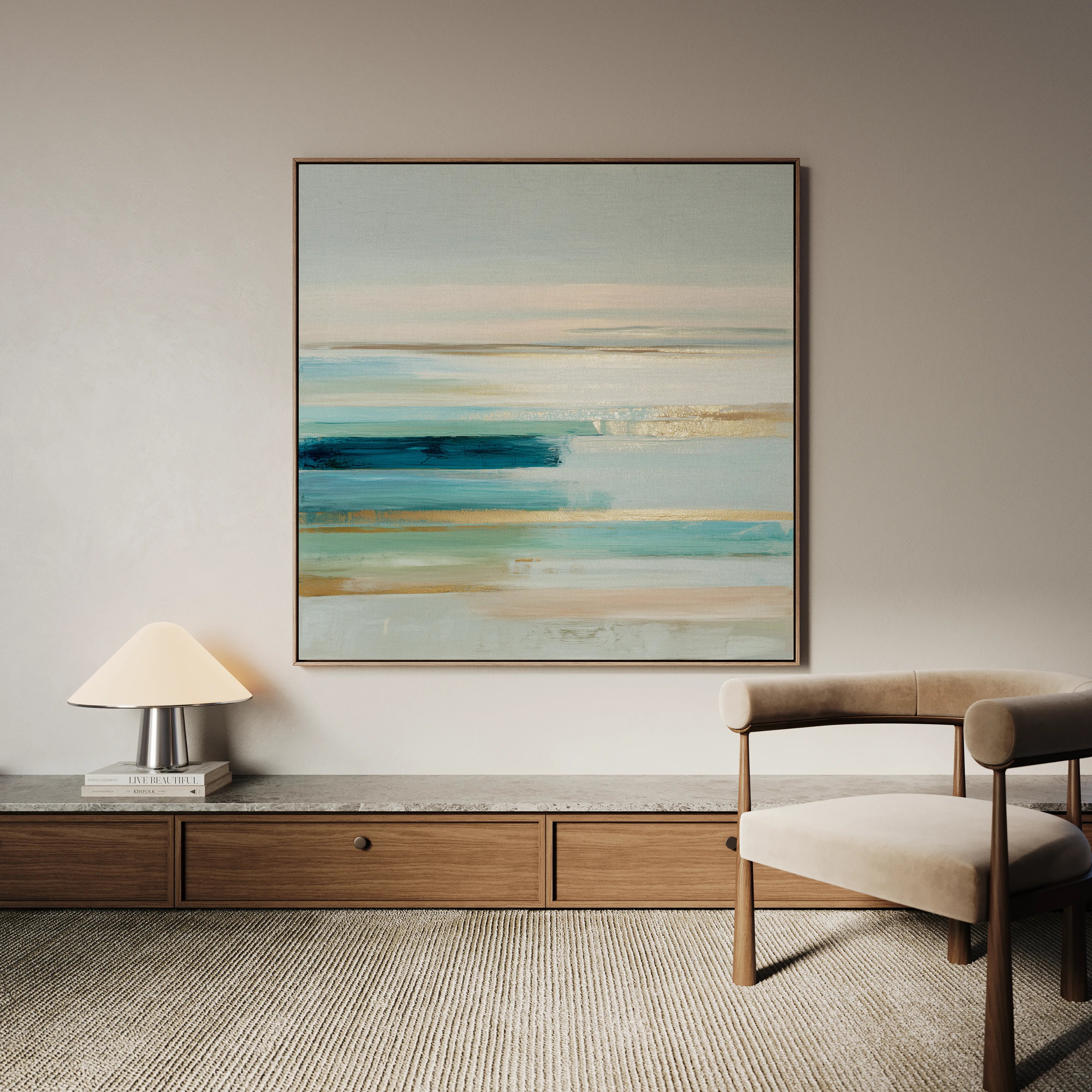 Abstract 1187 Canvas Art 16" x 16" / 40 x 40 cm / Black