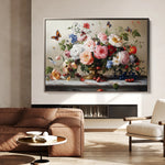 Floral 1187 Canvas Art 18" x 24" / 45 x 60 cm / Black