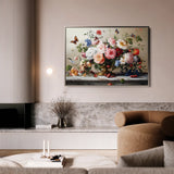 Floral 1187 Canvas Art 18" x 24" / 45 x 60 cm / Black