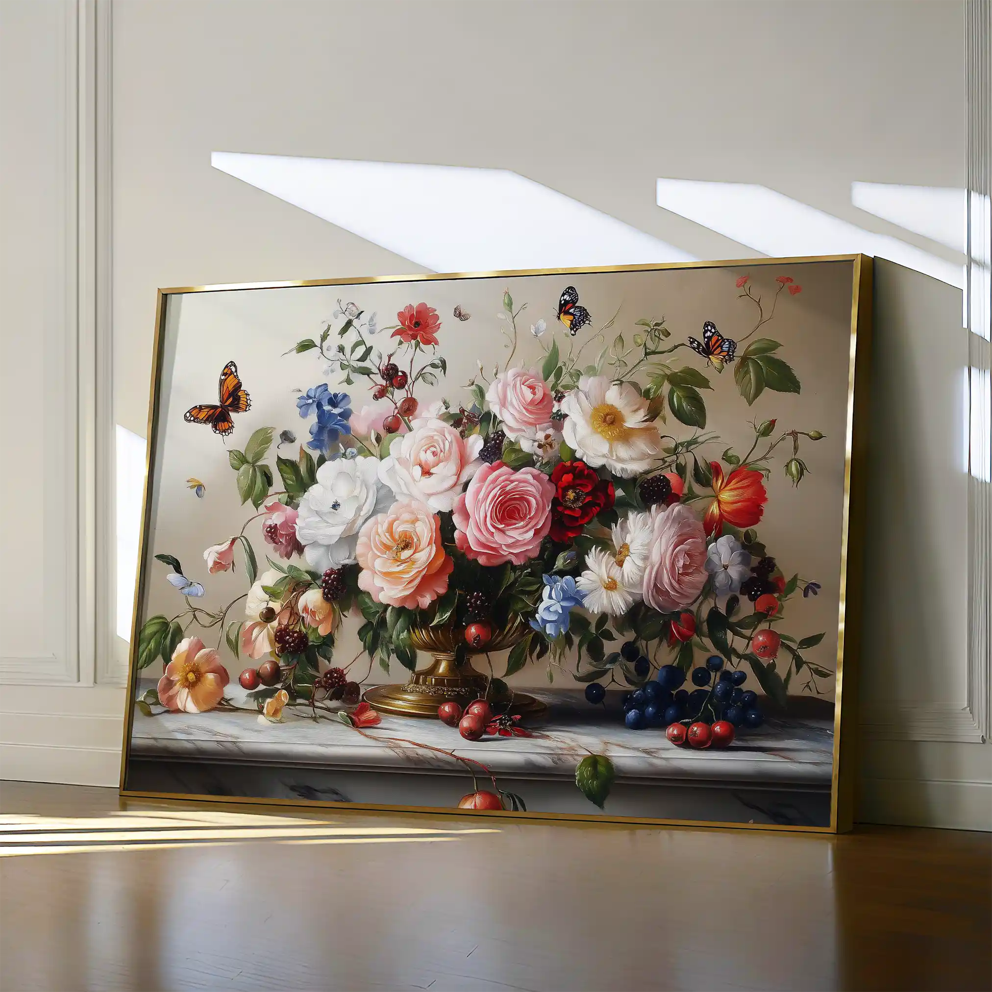 Floral 1187 Canvas Art 60 x 40 cm / Black
