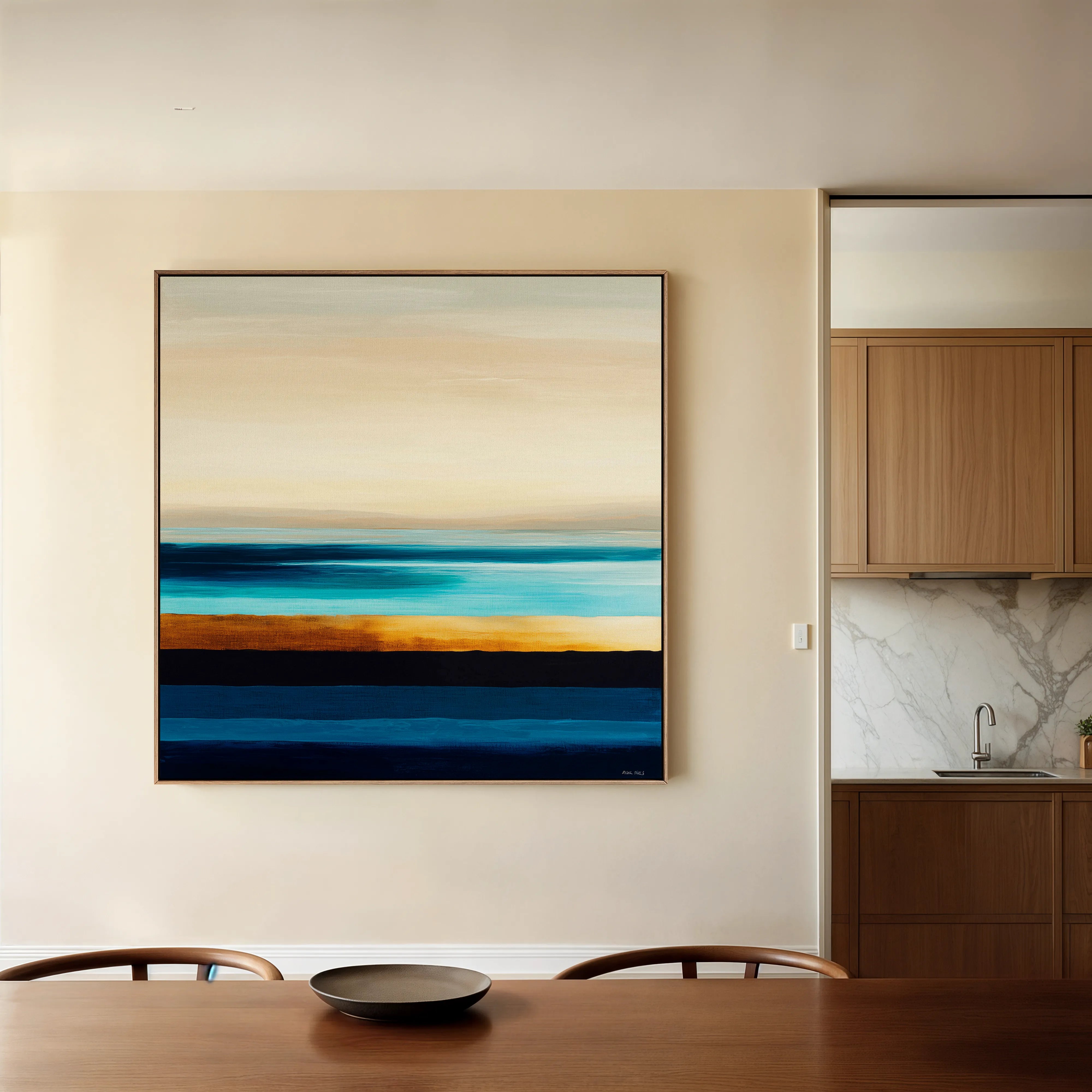 Abstract 1188 Canvas Art 16" x 16" / 40 x 40 cm / Black