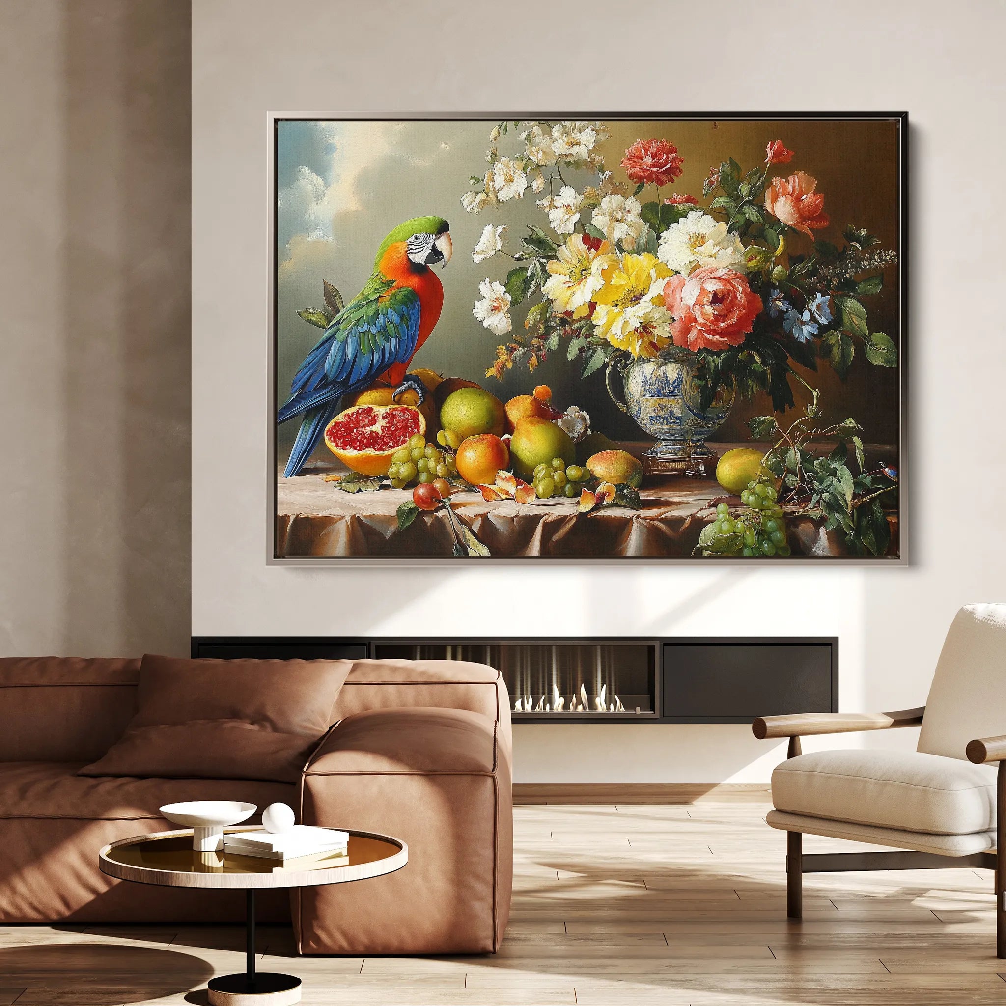 Floral 1188 Canvas Art 18" x 24" / 45 x 60 cm / Black
