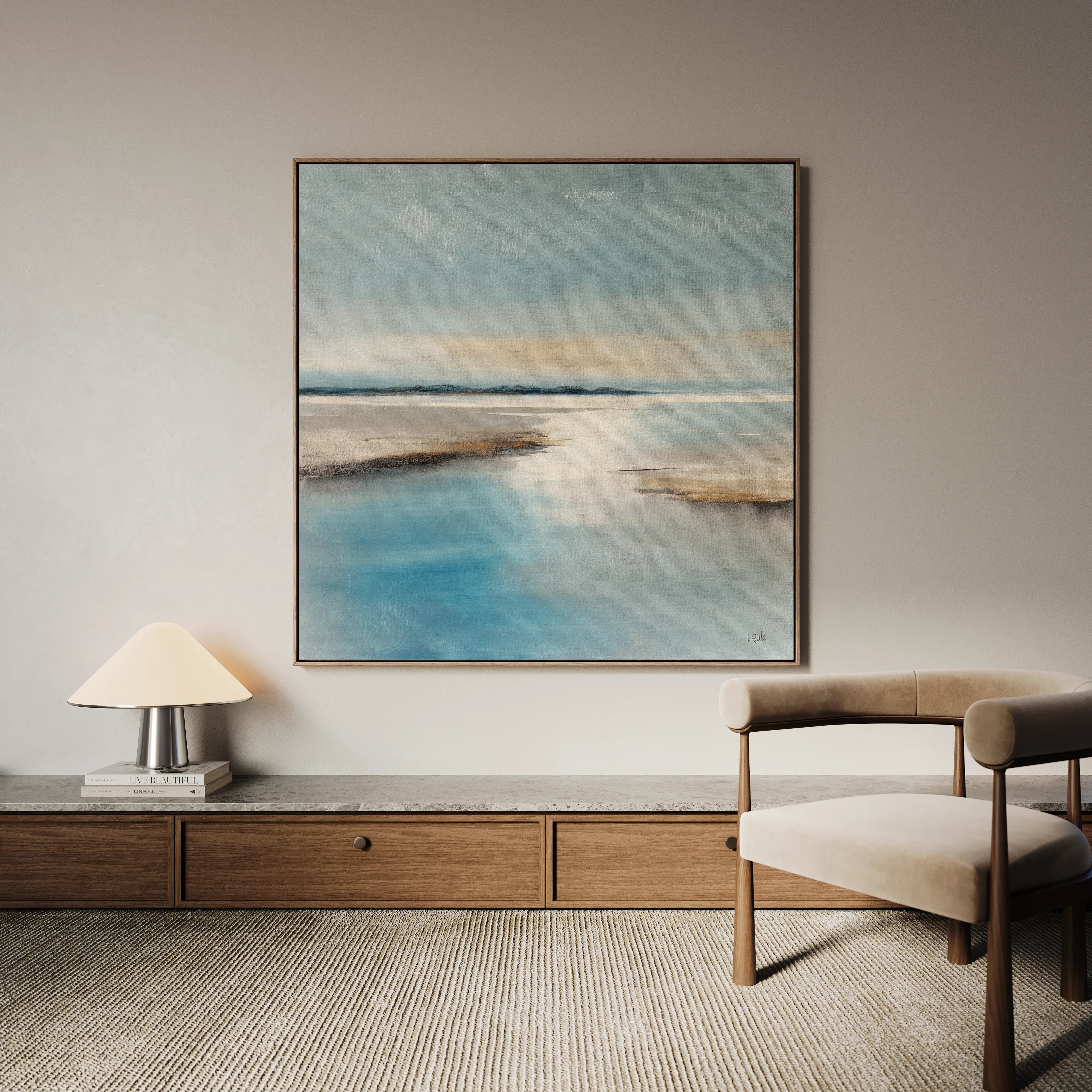 Abstract 1189 Canvas Art 16" x 16" / 40 x 40 cm / Black