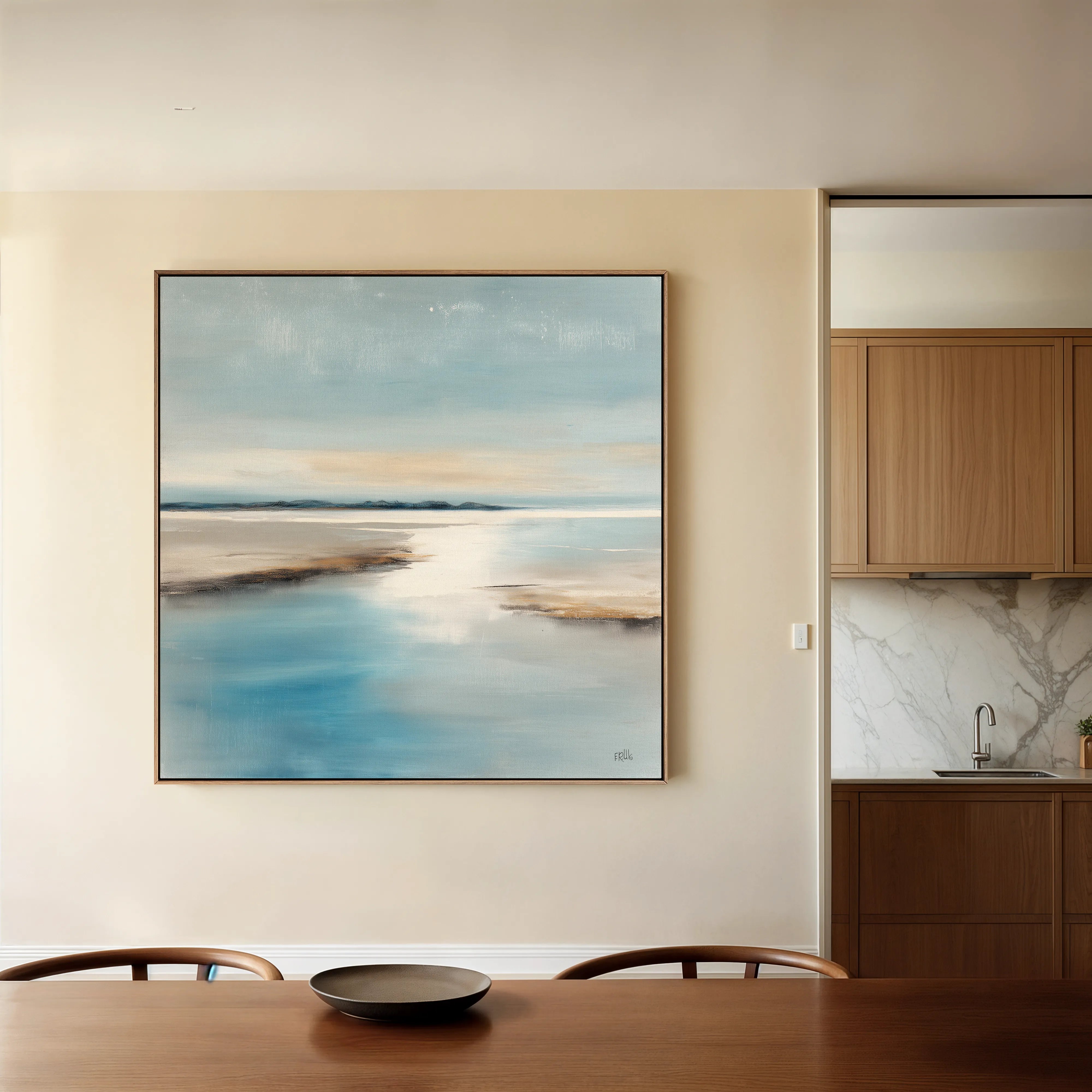 Abstract 1189 Canvas Art 16" x 16" / 40 x 40 cm / Black
