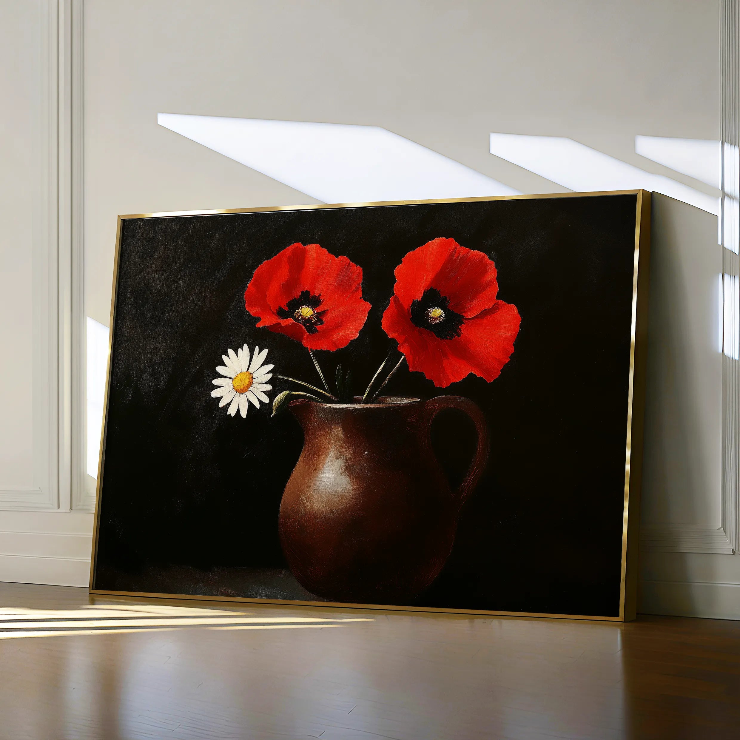 Floral 1189 Canvas Art 18" x 24" / 45 x 60 cm / Black