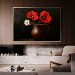 Floral 1189 Canvas Art 18" x 24" / 45 x 60 cm / Black