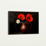 Floral 1189 Canvas Art 18" x 24" / 45 x 60 cm / Black