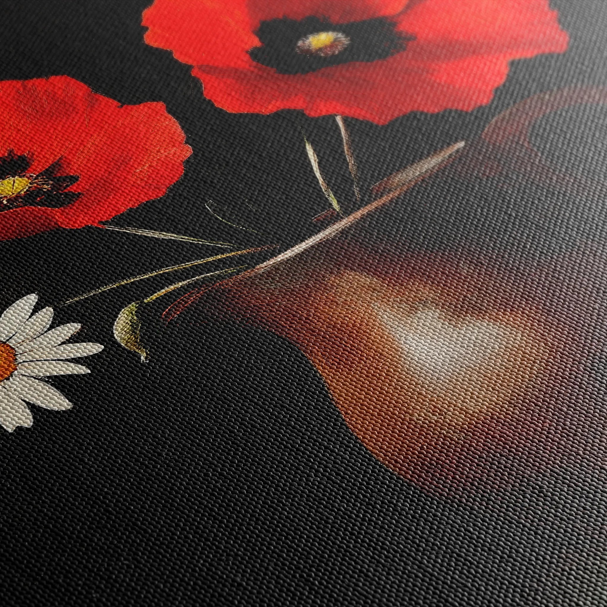 Floral 1189 Canvas Art 18" x 24" / 45 x 60 cm / Black