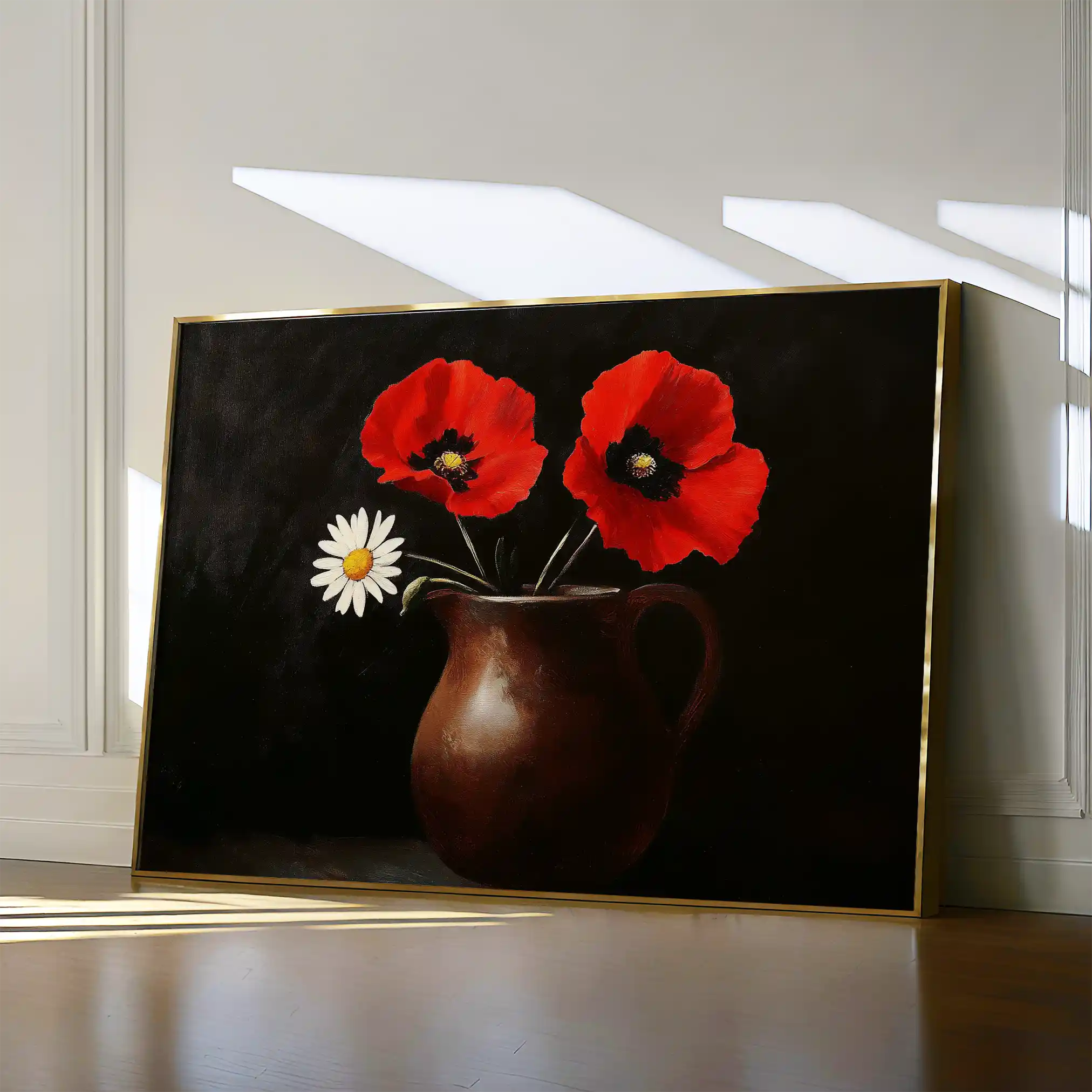 Floral 1189 Canvas Art 60 x 40 cm / Black