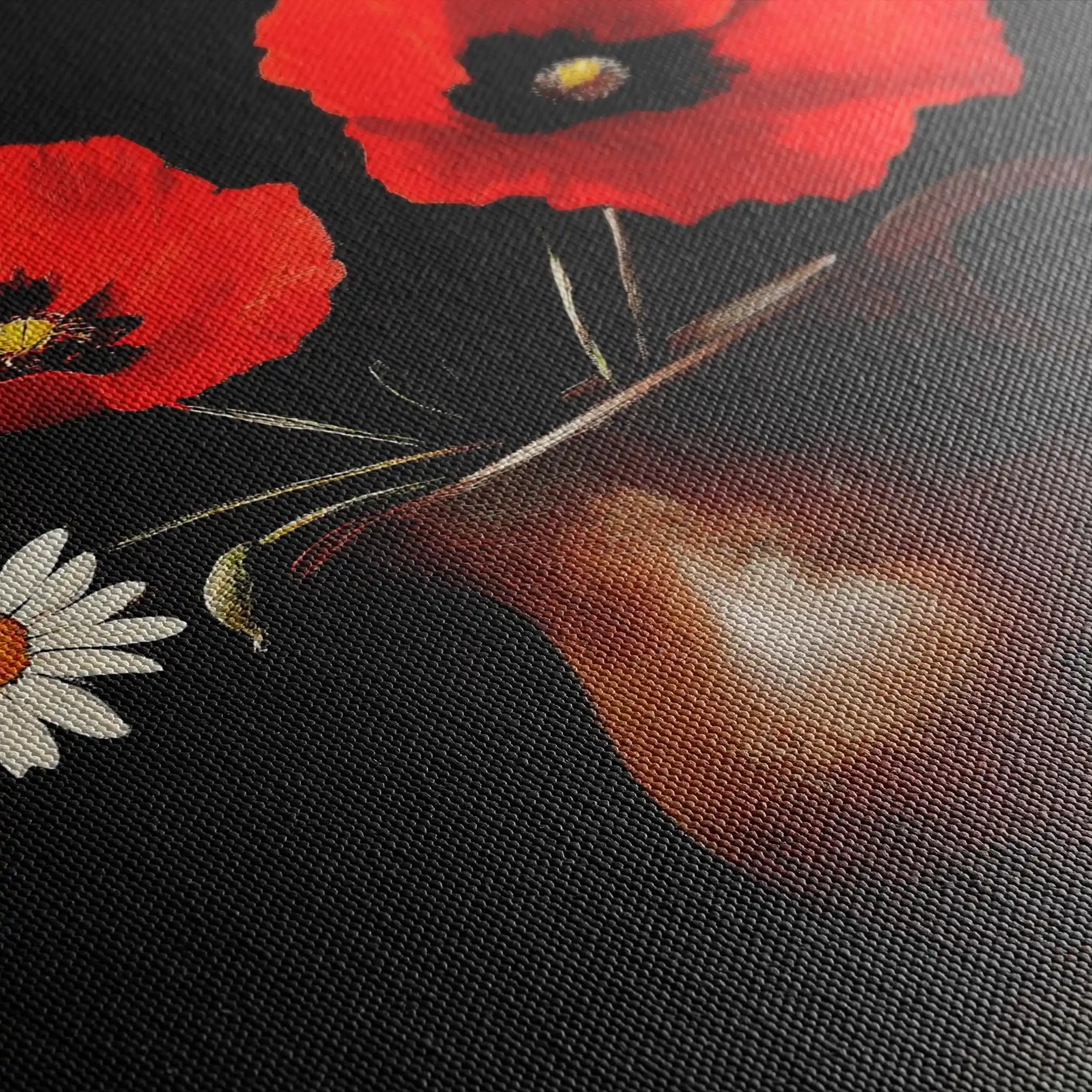 Floral 1189 Canvas Art 60 x 40 cm / Black