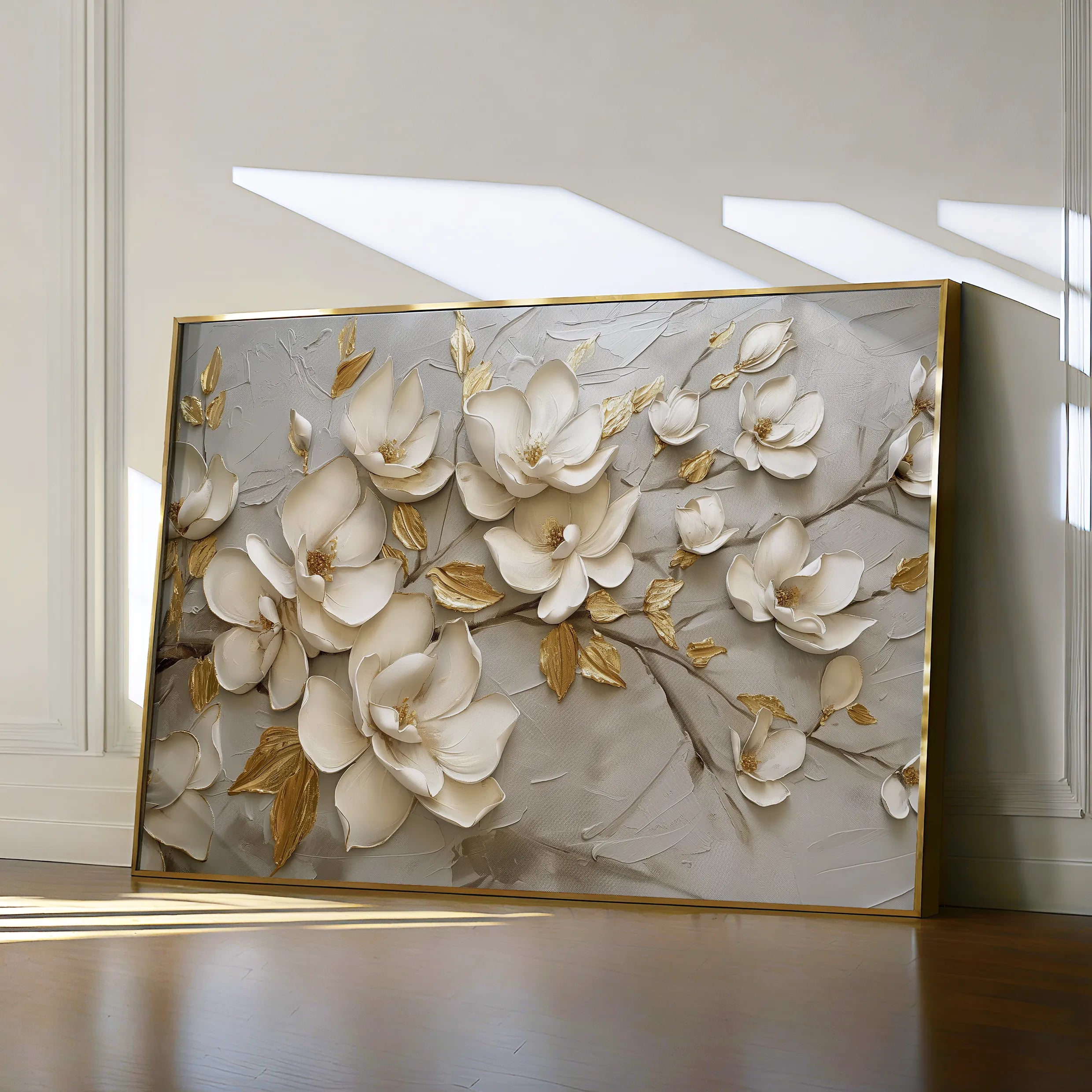 Floral 119 Canvas Art 18" x 24" / 45 x 60 cm / Black