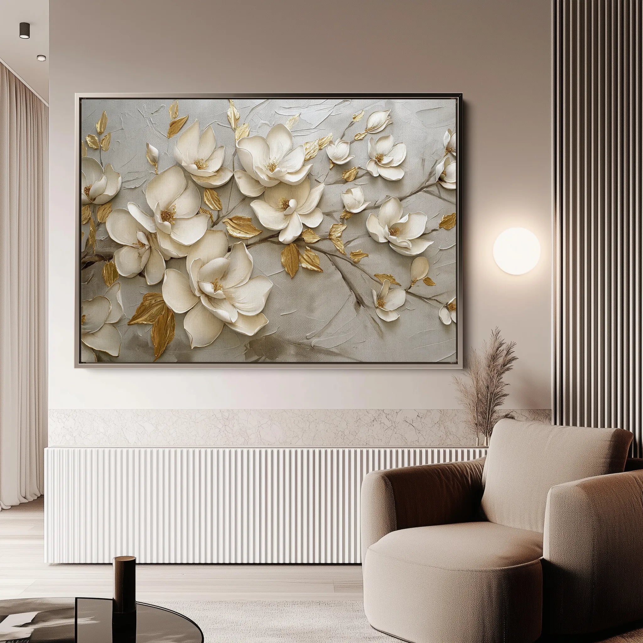 Floral 119 Canvas Art 18" x 24" / 45 x 60 cm / Black