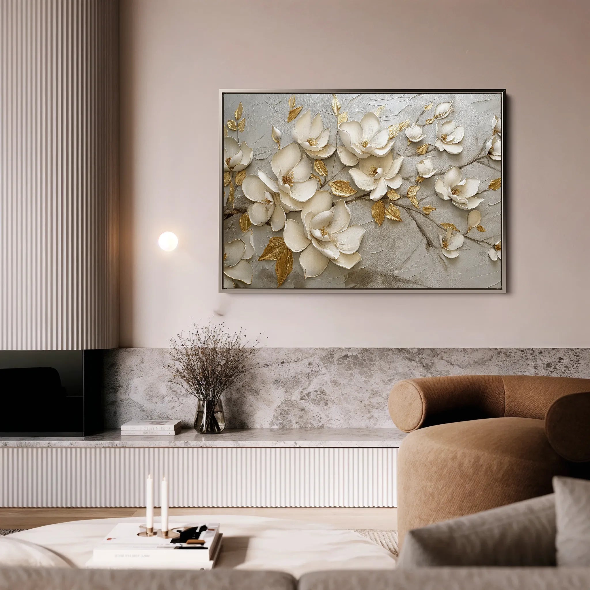 Floral 119 Canvas Art 18" x 24" / 45 x 60 cm / Black