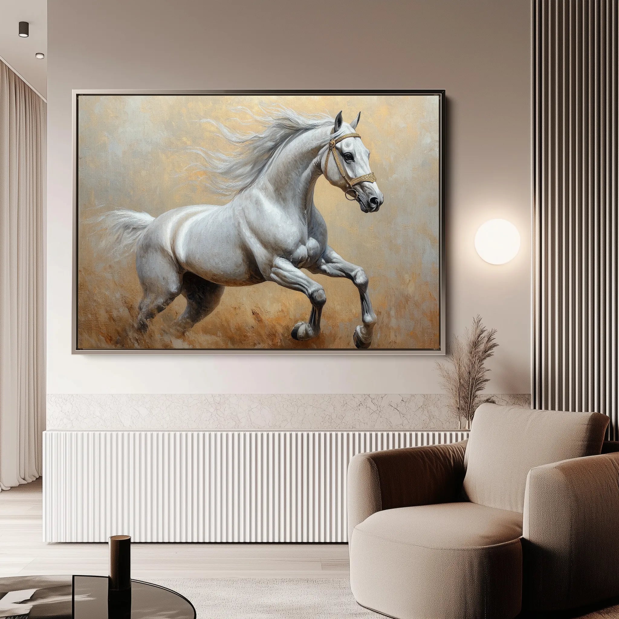 Horses 119 Canvas Art 18" x 24" / 45 x 60 cm / Black