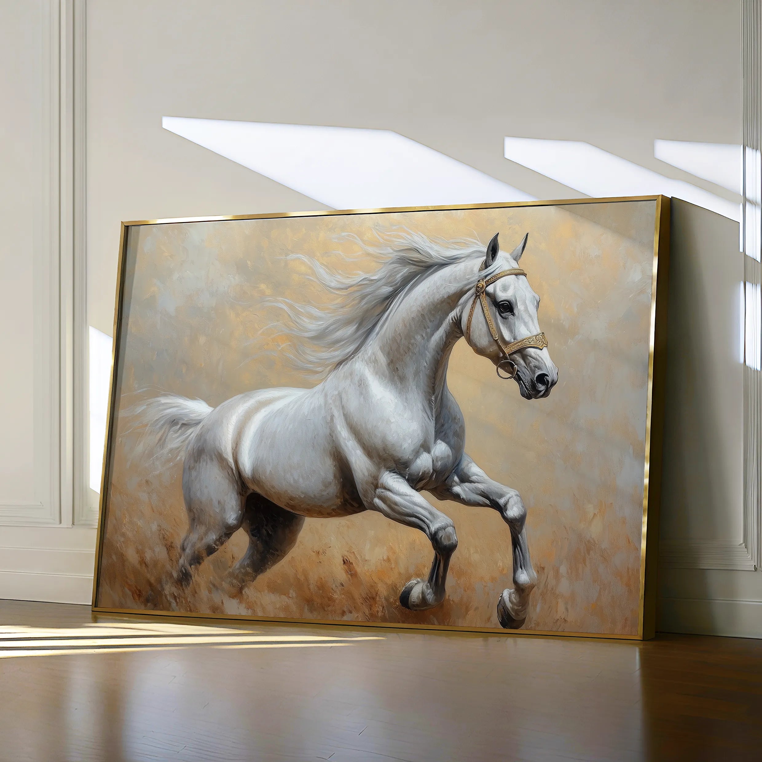 Horses 119 Canvas Art 18" x 24" / 45 x 60 cm / Black