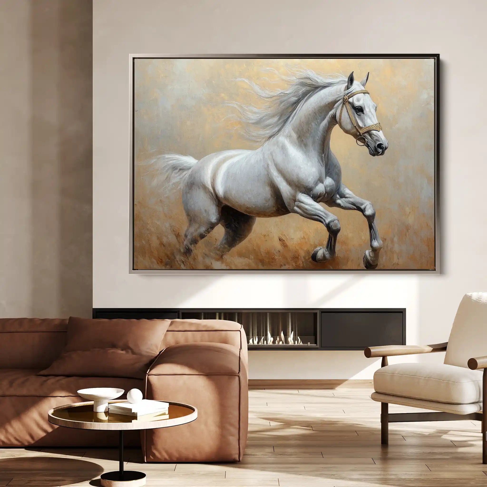 Horses 119 Canvas Art 60 x 40 cm / Black