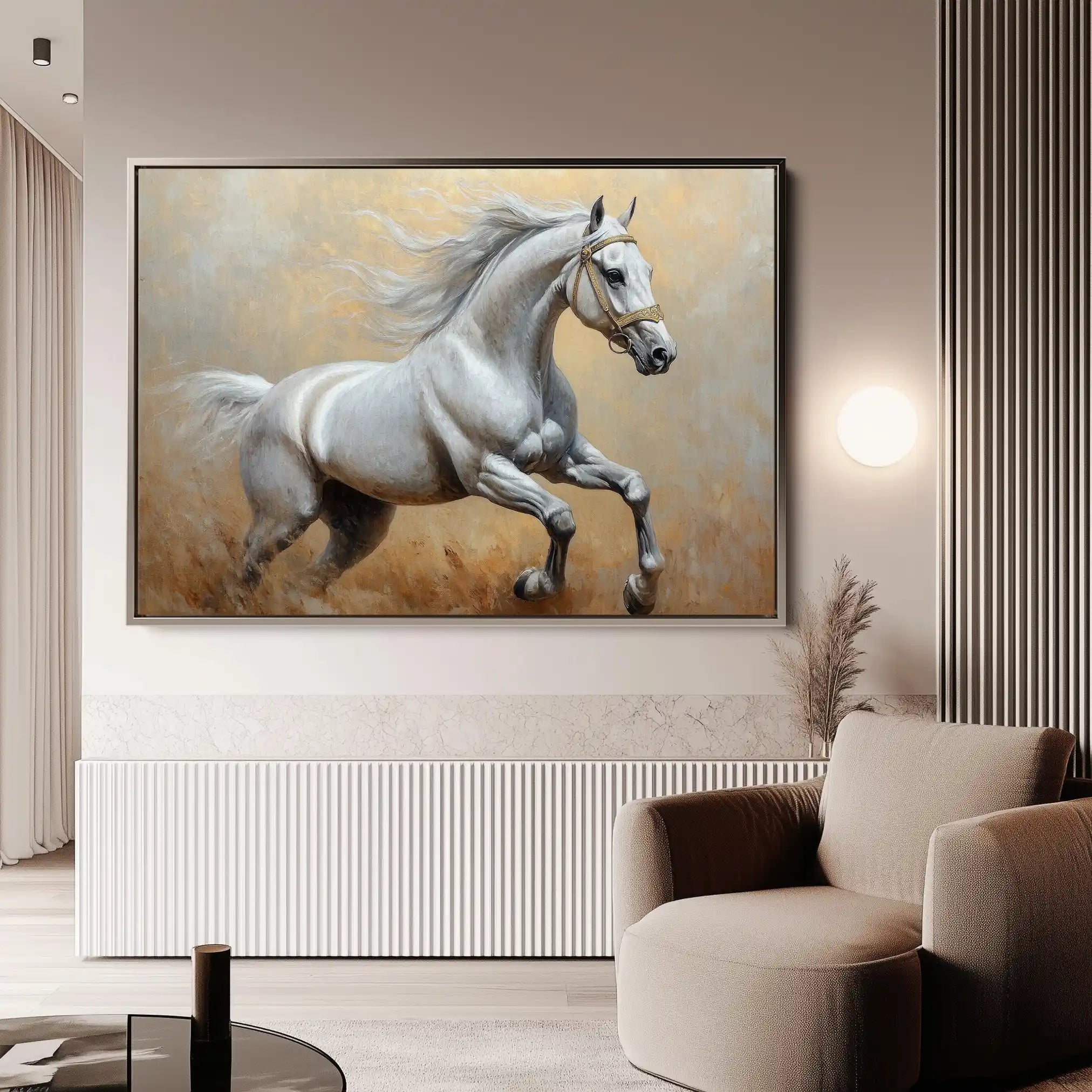 Horses 119 Canvas Art 60 x 40 cm / Black