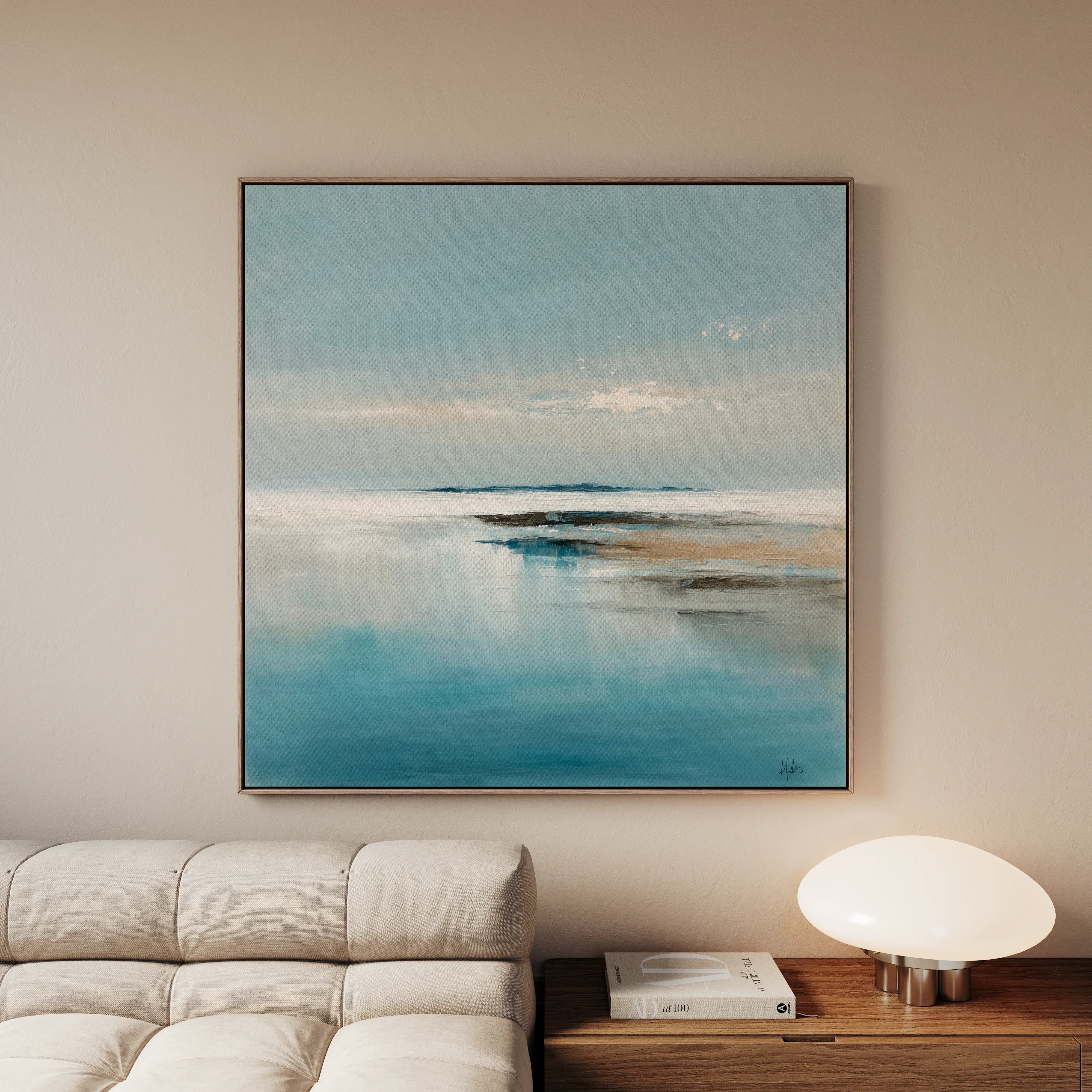 Abstract 1190 Canvas Art 16" x 16" / 40 x 40 cm / Black