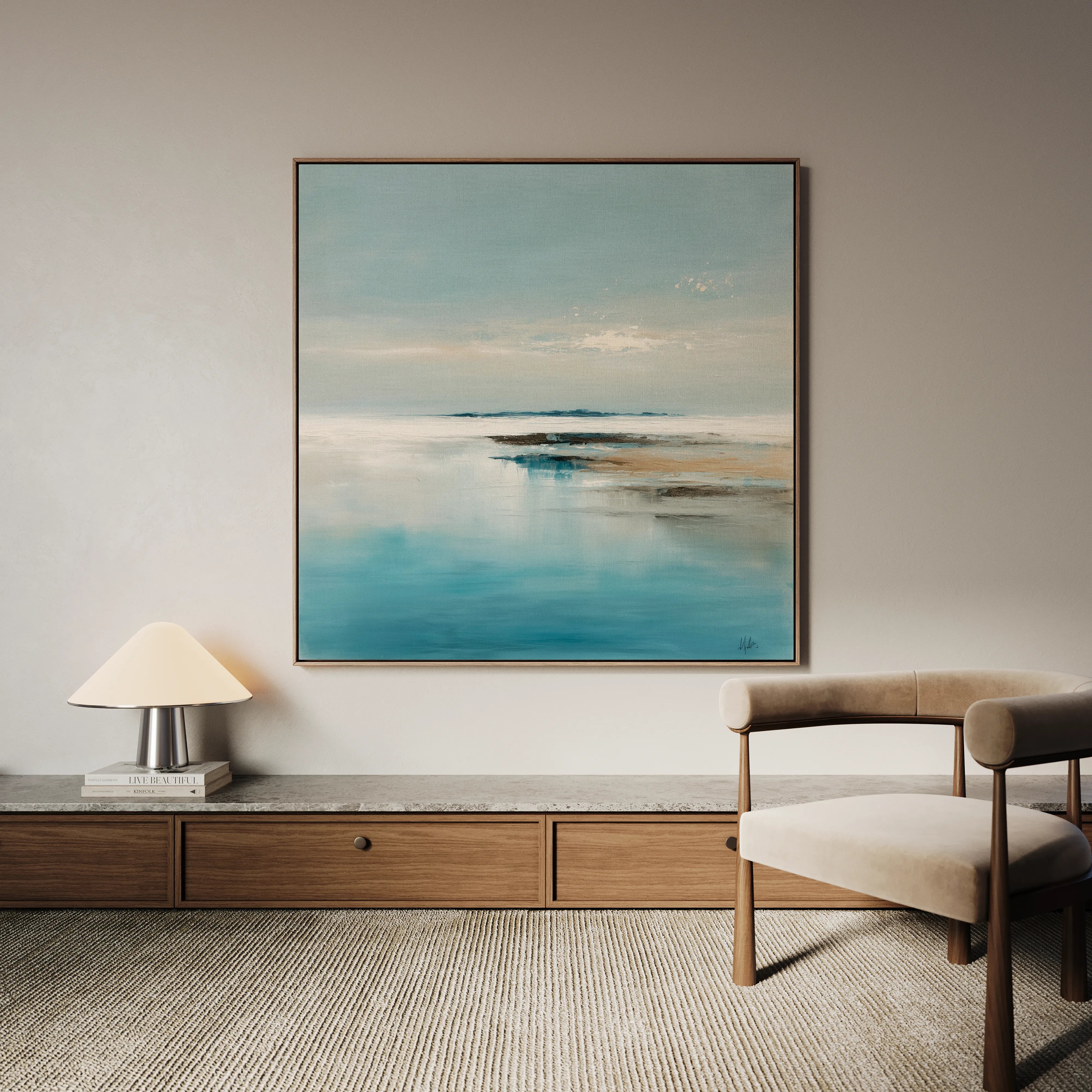 Abstract 1190 Canvas Art 16" x 16" / 40 x 40 cm / Black