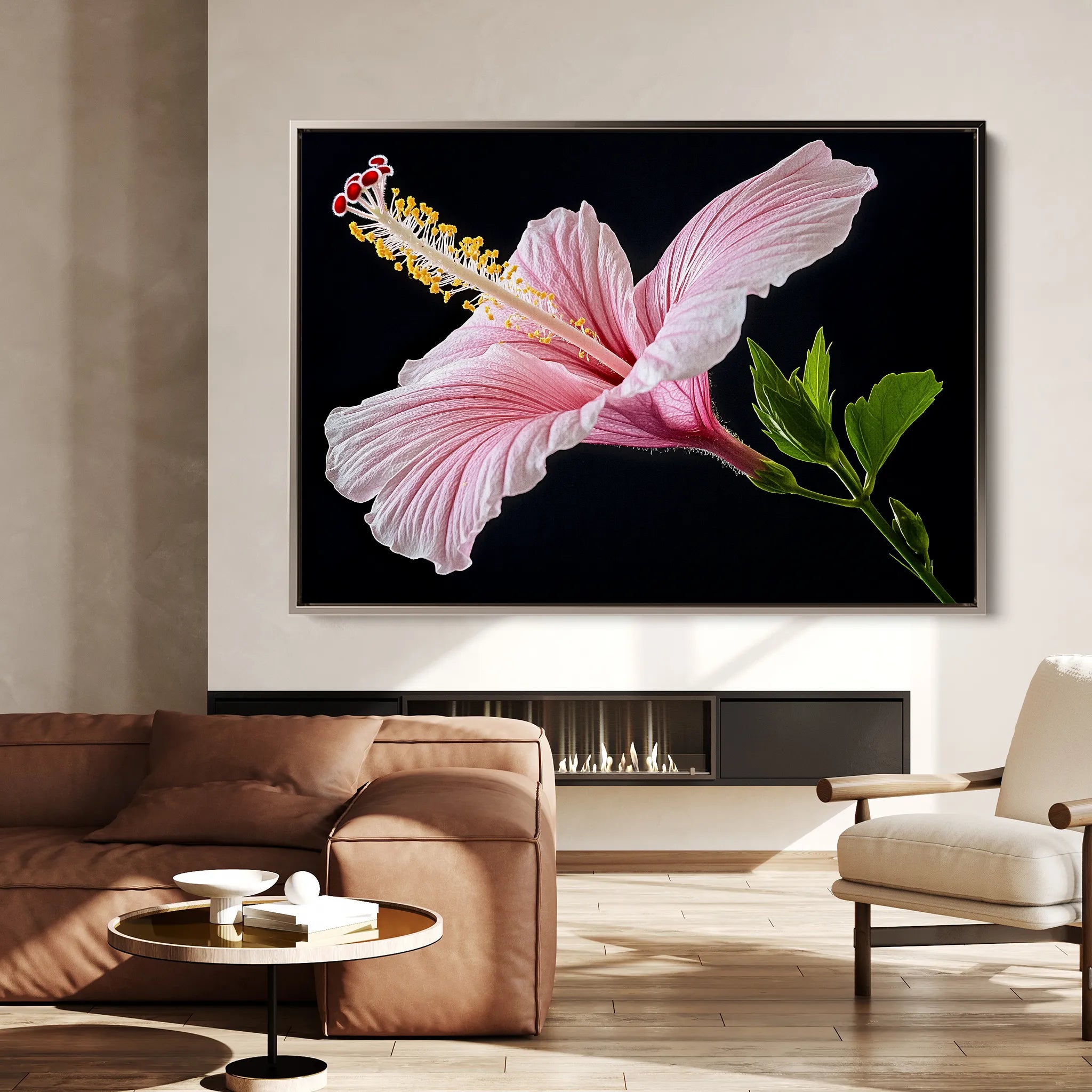 Floral 1190 Canvas Art 18" x 24" / 45 x 60 cm / Black