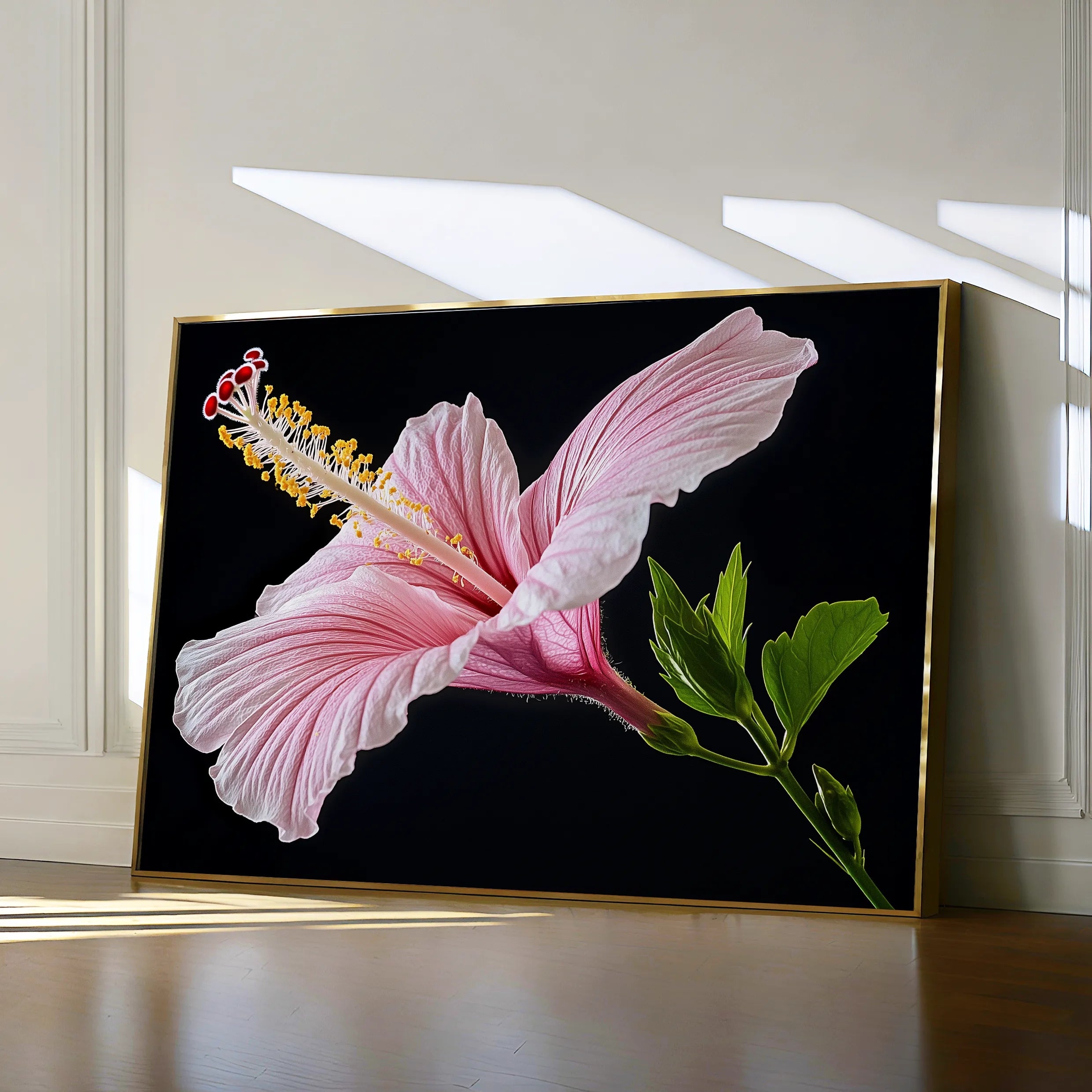 Floral 1190 Canvas Art 18" x 24" / 45 x 60 cm / Black