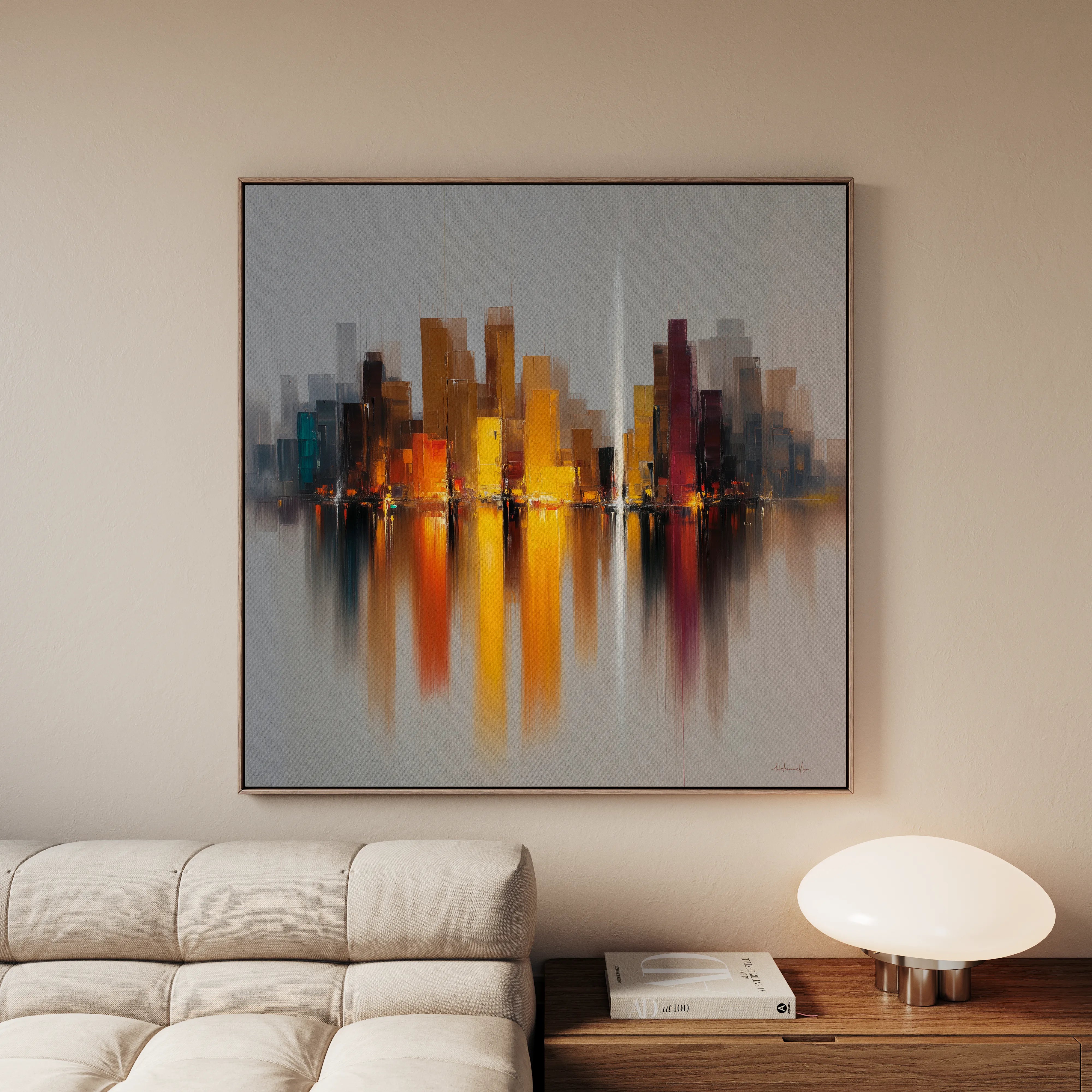 Abstract 1191 Canvas Art 16" x 16" / 40 x 40 cm / Black