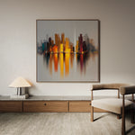 Abstract 1191 Canvas Art 16" x 16" / 40 x 40 cm / Black